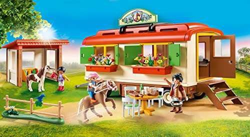 Foto 3 pulgar | Refugio Para Ponis Toy Playmobil Con Casa Móvil Para Niños De Más De 4 Años - Venta Internacional.