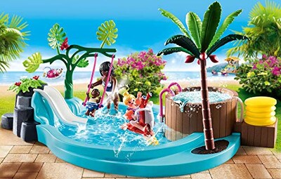 Foto 2 | Piscina Infantil Playmobil Con Tobogán, Columpio Y Balancín - Venta Internacional.