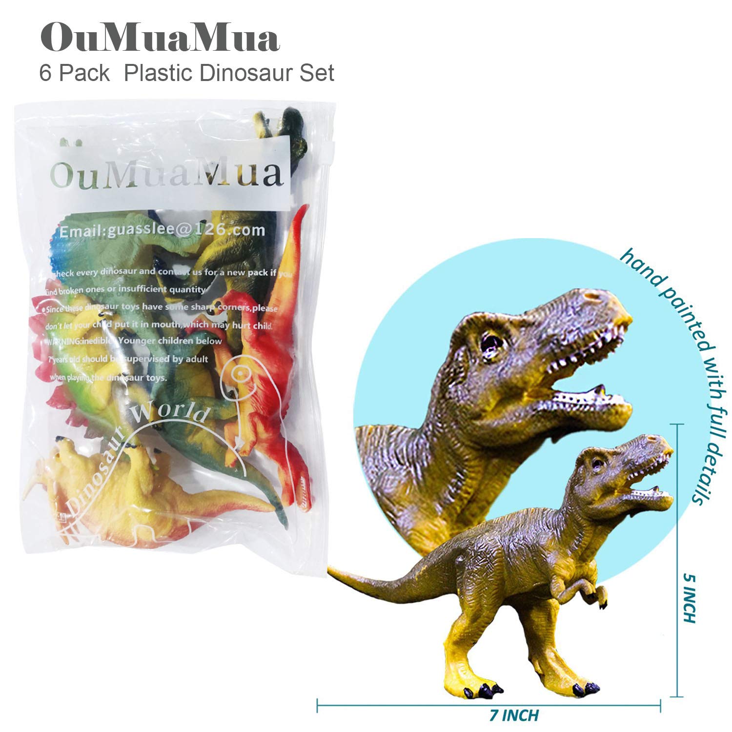 Foto 4 pulgar | Figura De Dinosaurio Oumuamua, Juguete Realista De 15 A 18 Cm, Paquete De 6 Unidades Para Niños - Venta Internacional.