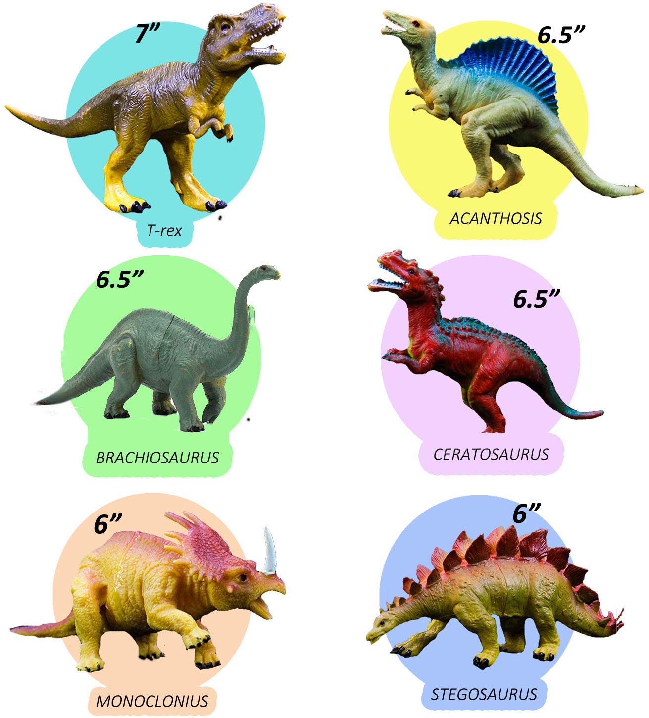 Foto 4 | Figura De Dinosaurio Oumuamua, Juguete Realista De 15 A 18 Cm, Paquete De 6 Unidades Para Niños - Venta Internacional.