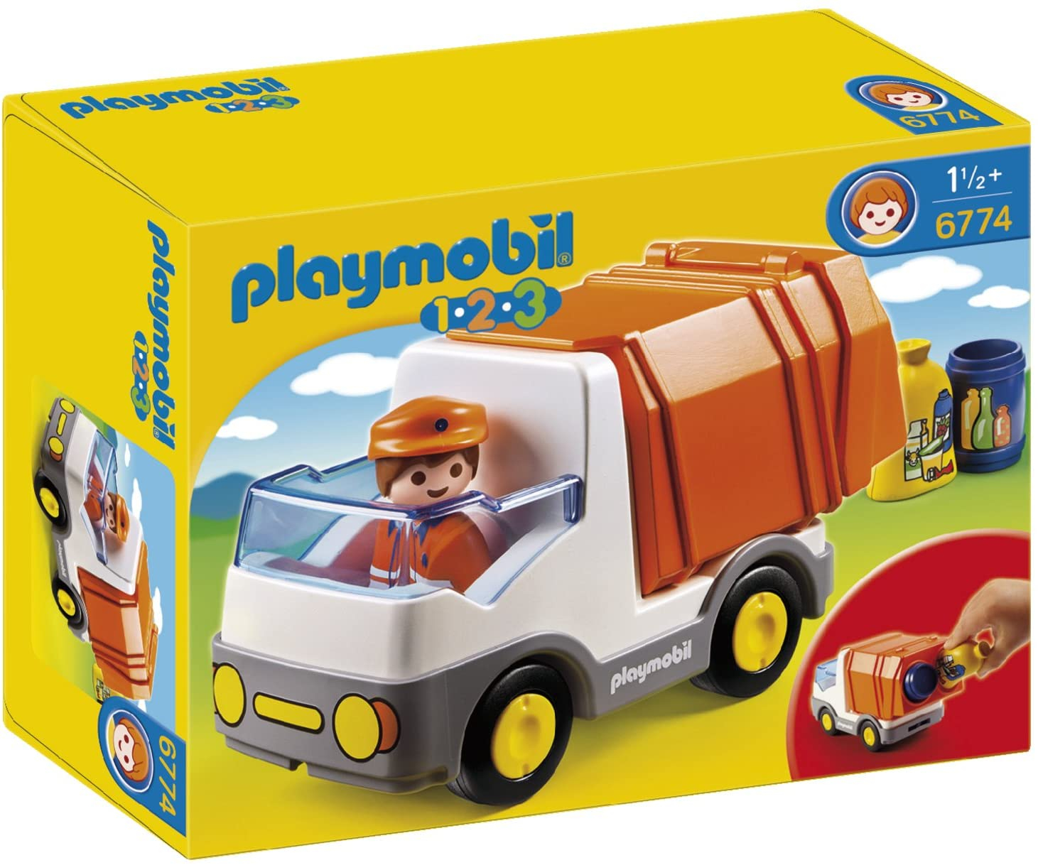 Camión De Reciclaje Playmobil 1.2.3, Embalaje Estándar - Venta Internacional.