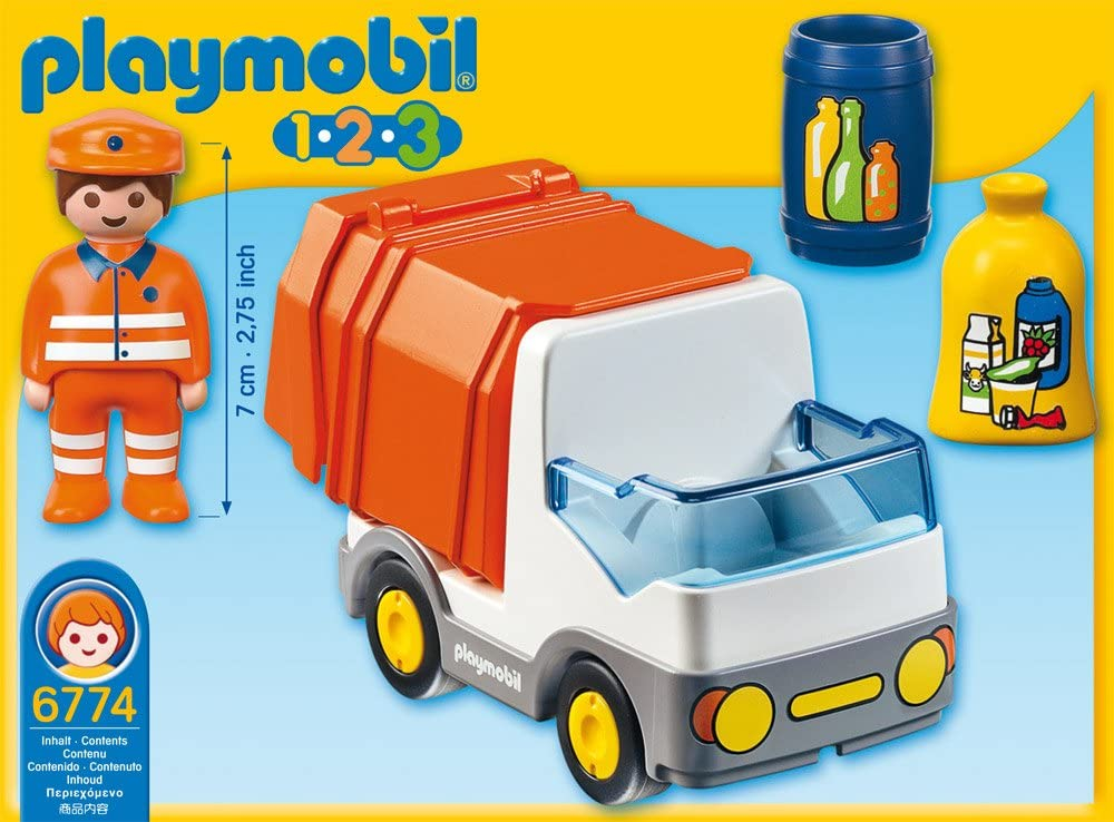 Foto 4 pulgar | Camión De Reciclaje Playmobil 1.2.3, Embalaje Estándar - Venta Internacional.