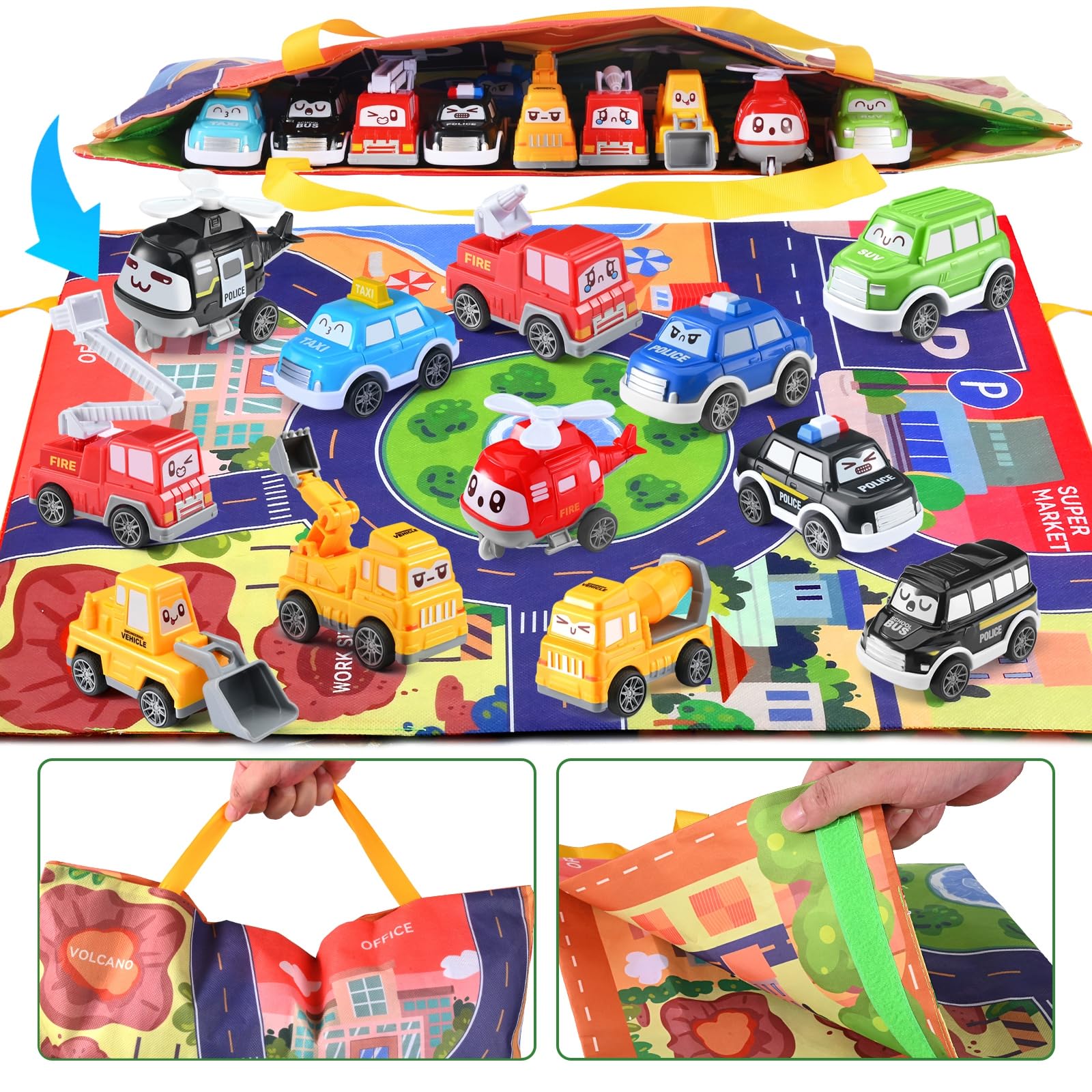 Foto 5 pulgar | Juego De Coche De Juguete Doloowee Para Niños Pequeños Con Tapete De Juego De 12 A 18 Meses - Venta Internacional.