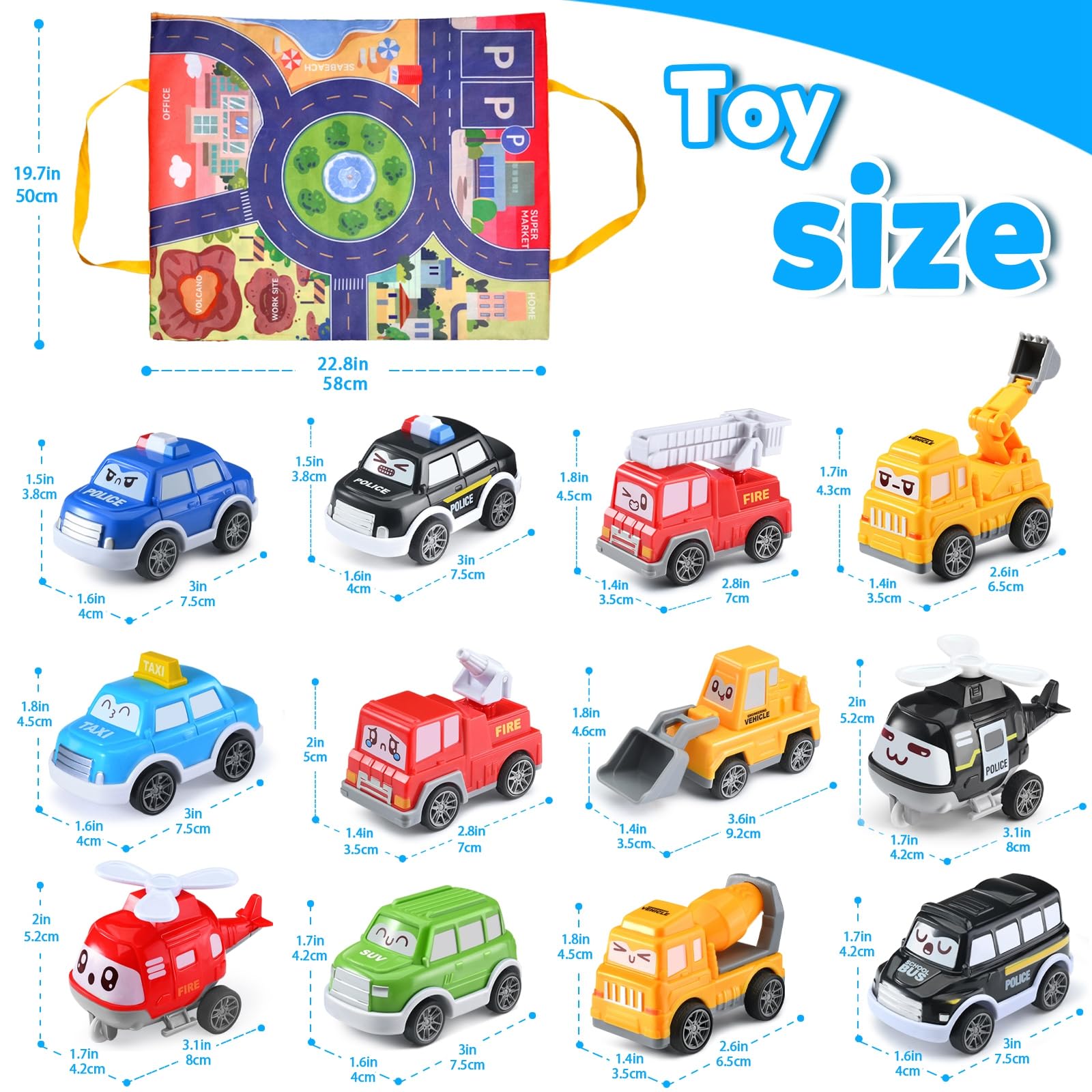 Foto 7 pulgar | Juego De Coche De Juguete Doloowee Para Niños Pequeños Con Tapete De Juego De 12 A 18 Meses - Venta Internacional.