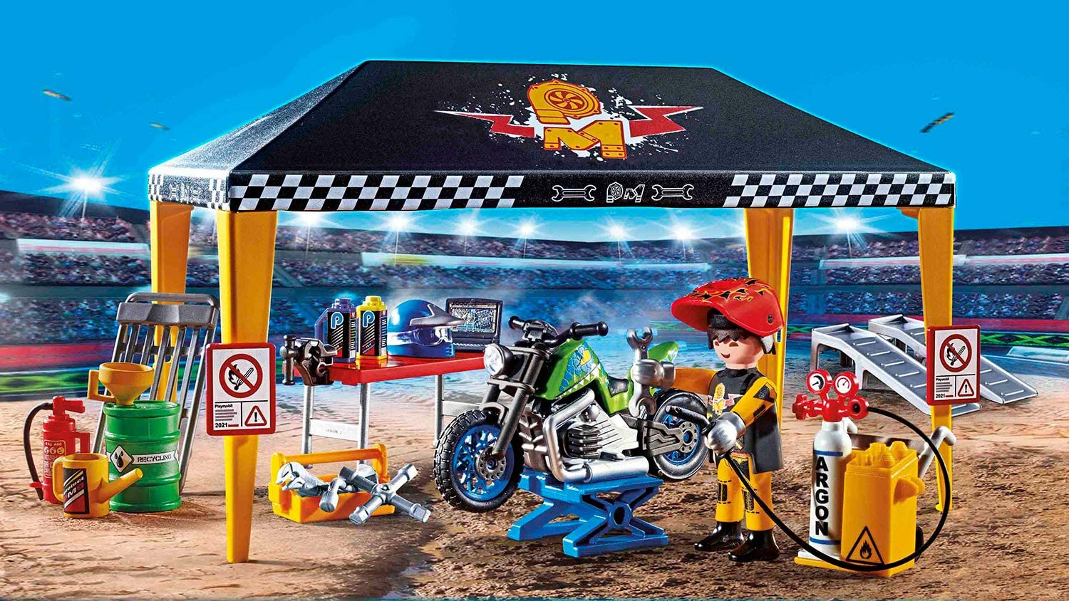 Foto 3 pulgar | Carpa Playmobil Stunt Show Service, Multicolor, 28,4 X 18,7  - Venta Internacional.