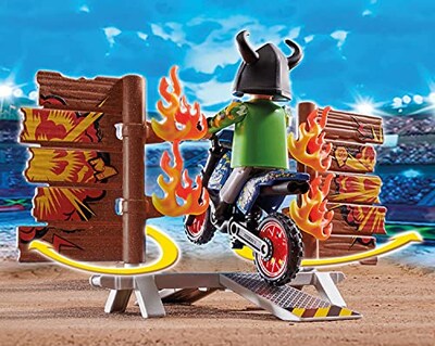Foto 3 | Playmobil Stunt Show De Motocross Con Pared Ardiente, Multic - Venta Internacional.