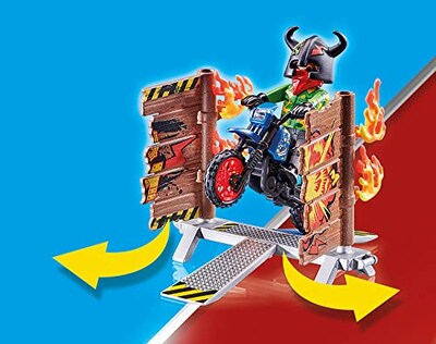 Foto 4 | Playmobil Stunt Show De Motocross Con Pared Ardiente, Multic - Venta Internacional.