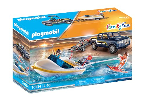 Foto 2 pulgar | Camioneta Playmobil De Juguete Con Lancha Rápida, Figuras Y Accesorios - Venta Internacional.