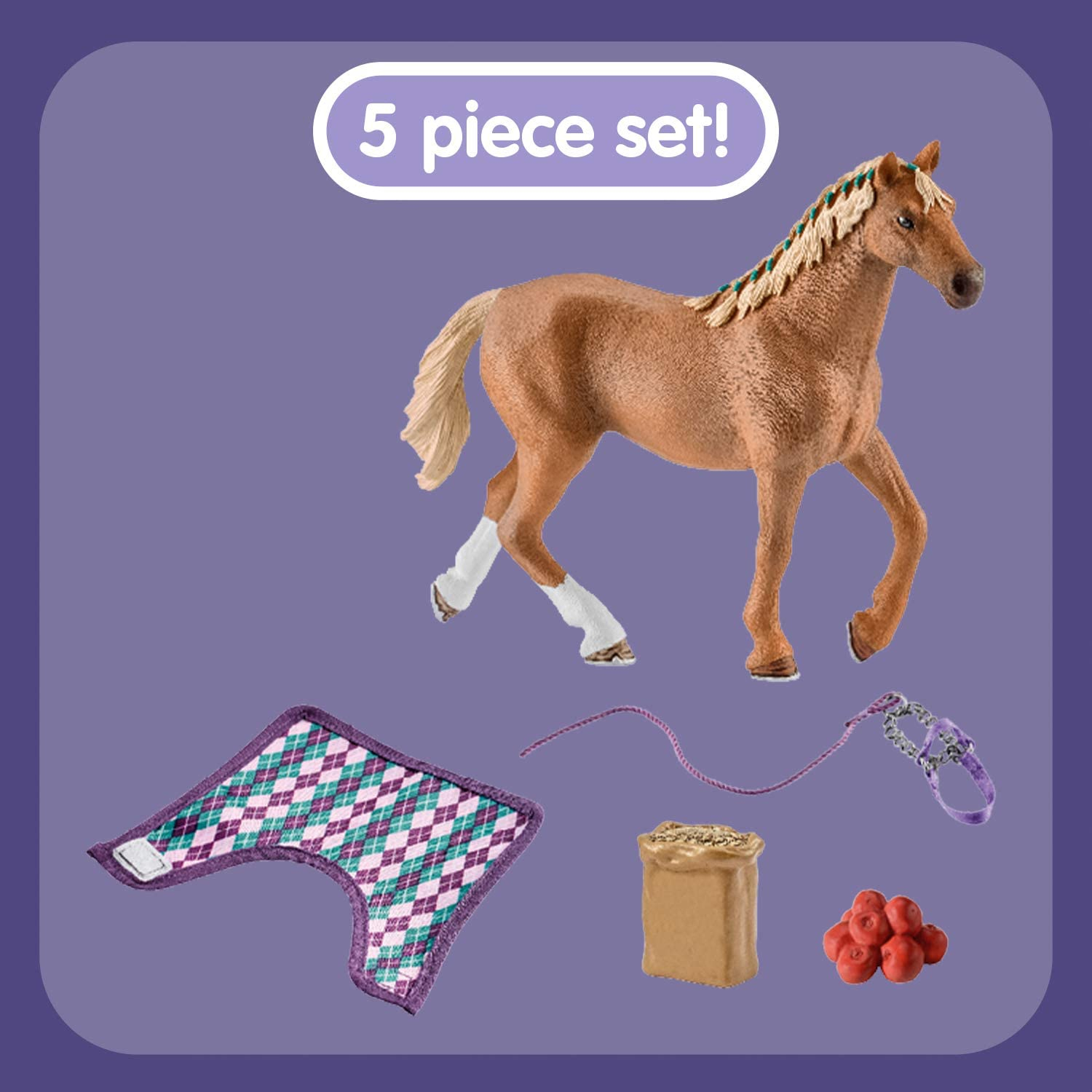 Foto 3 pulgar | Set de Juego Schleich Horse Club Pura Sangre Inglesa con Manta - Venta Internacional