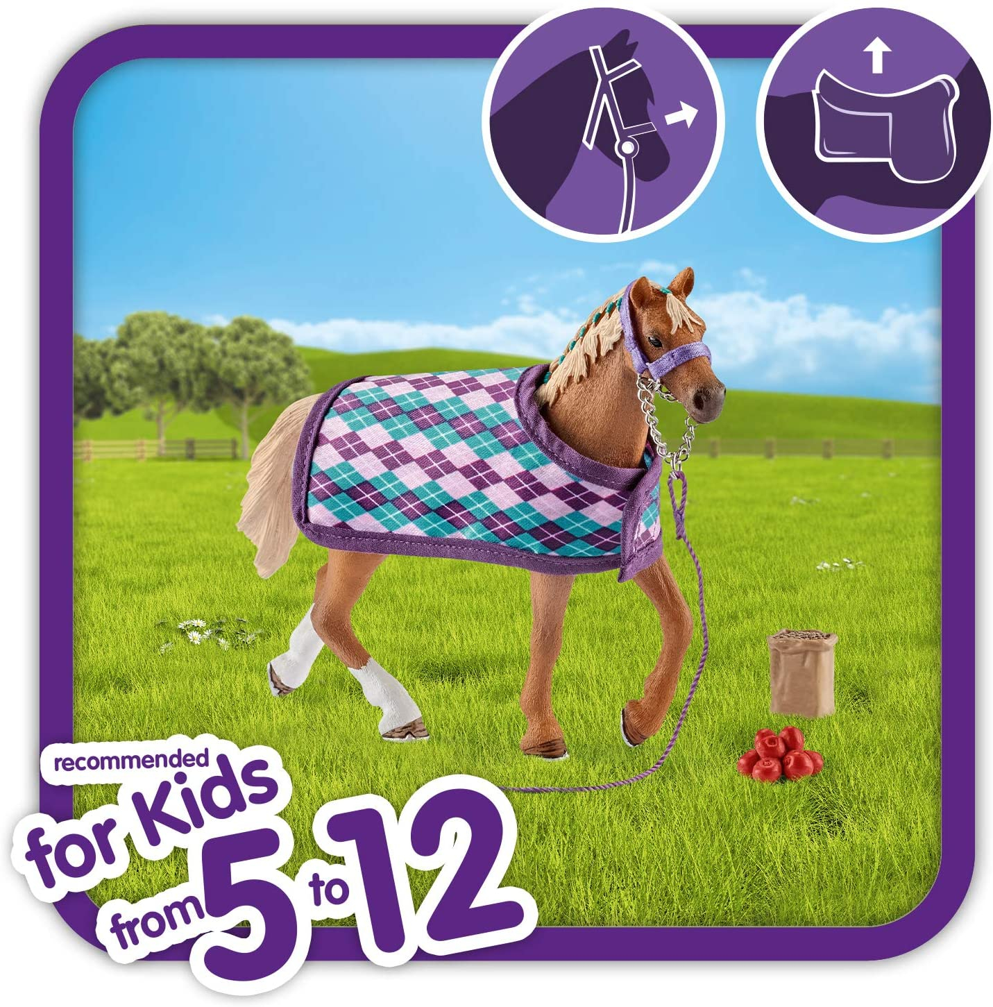 Foto 4 pulgar | Set de Juego Schleich Horse Club Pura Sangre Inglesa con Manta - Venta Internacional