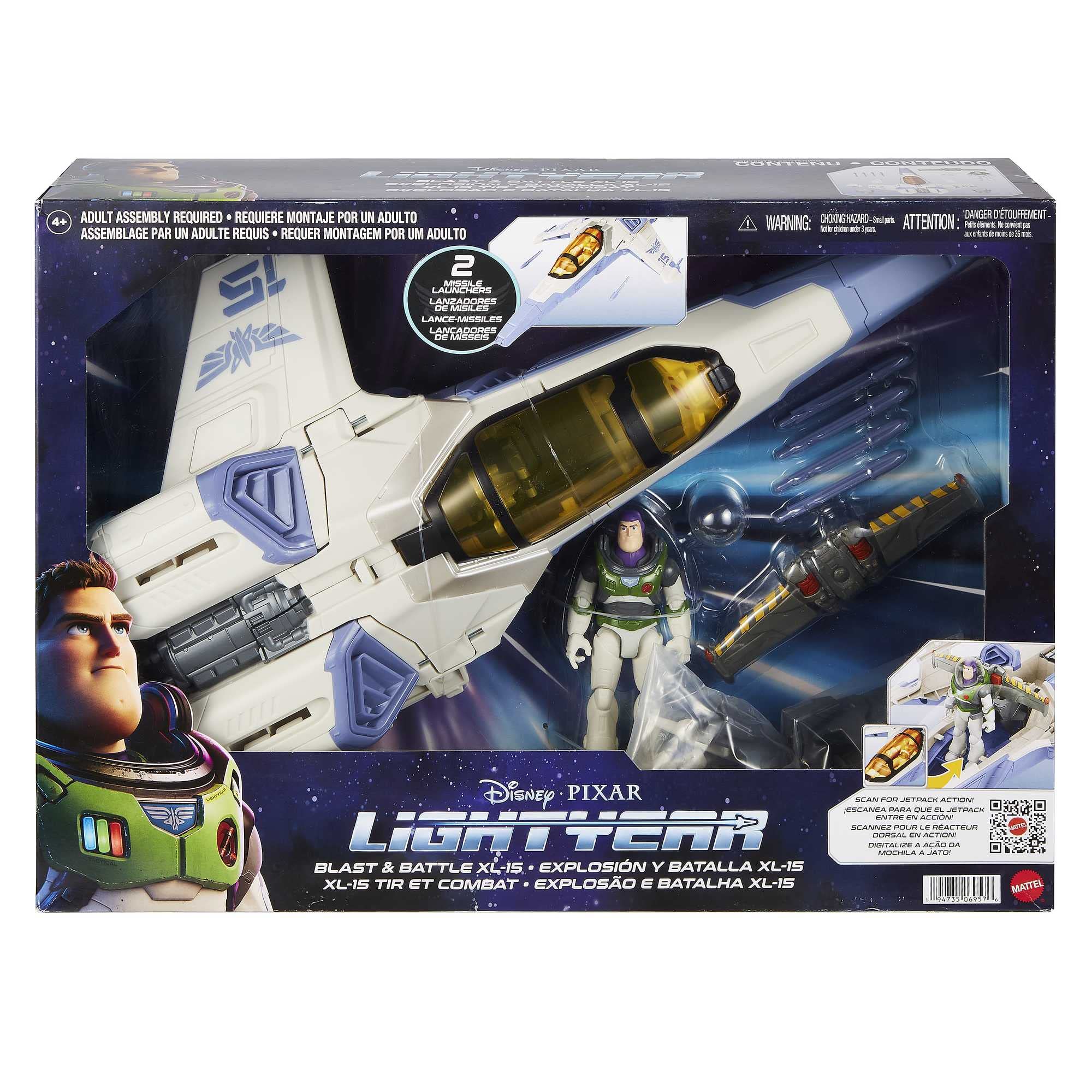 Foto 7 pulgar | Vehículo de Juguete Mattel Disney Pixar Lightyear Xl-15 con Buzz De 5 Pulgadas - Venta Internacional