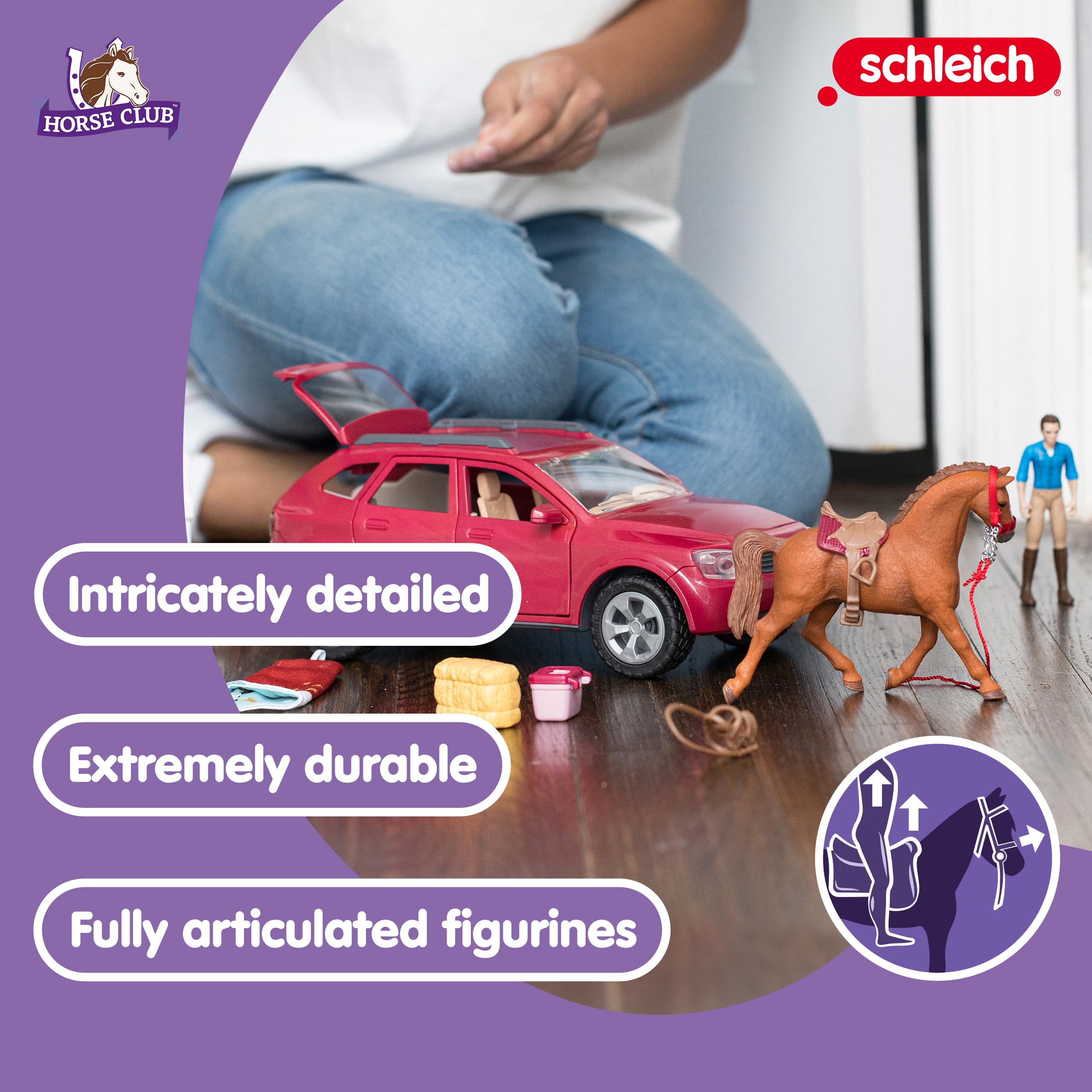 Foto 4 pulgar | Set de Juguetes Schleich Horse Car and Trailer con Caballo y Jinete para Niños y Niñas de 5 Años o Más