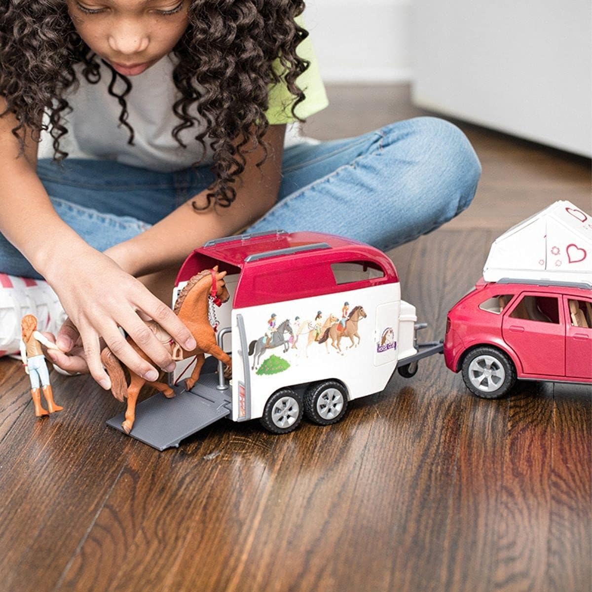 Foto 6 pulgar | Set de Juguetes Schleich Horse Car and Trailer con Caballo y Jinete para Niños y Niñas de 5 Años o Más