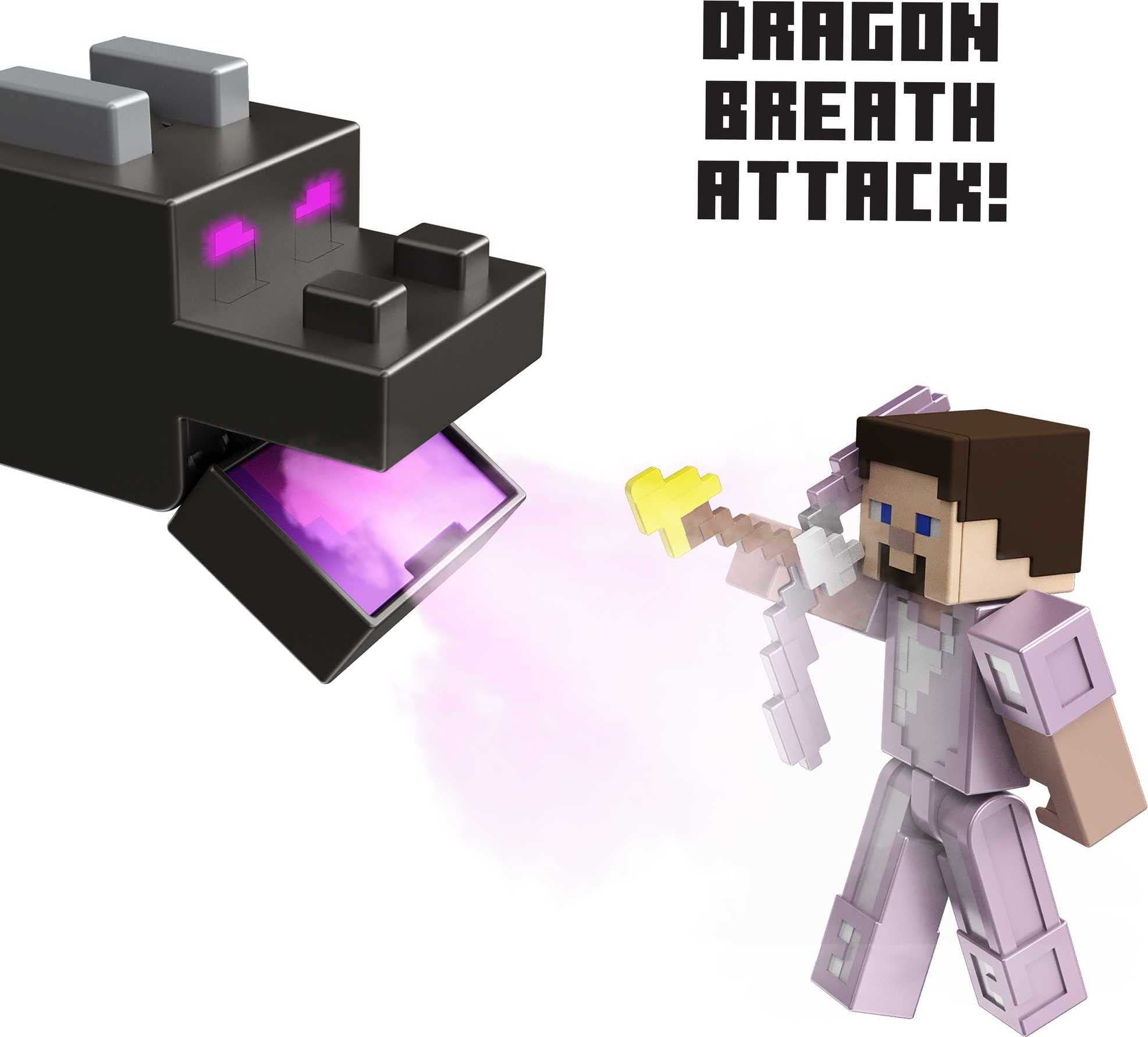 Foto 5 pulgar | Figura de Acción Mattel Minecraft Ultimate Ender Dragon con Steve - Venta Internacional
