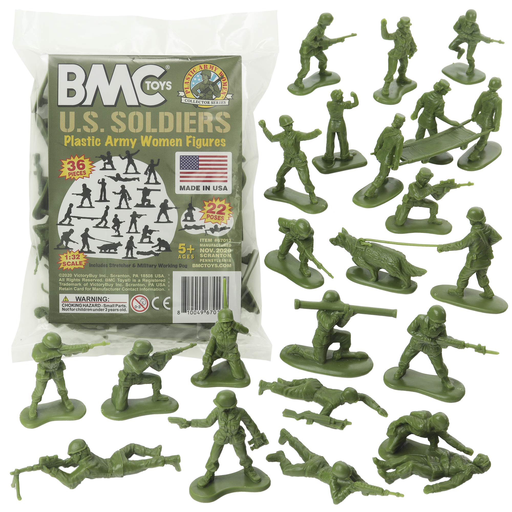 Soldados Mujeres BMC Toys Verdes 36 Piezas - Venta Internacional