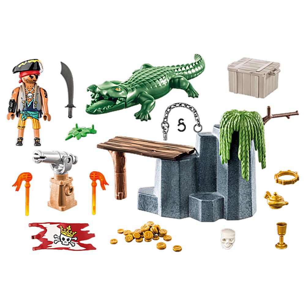Foto 3 pulgar | Playmobil Pirates Pirata con Caimán 71473