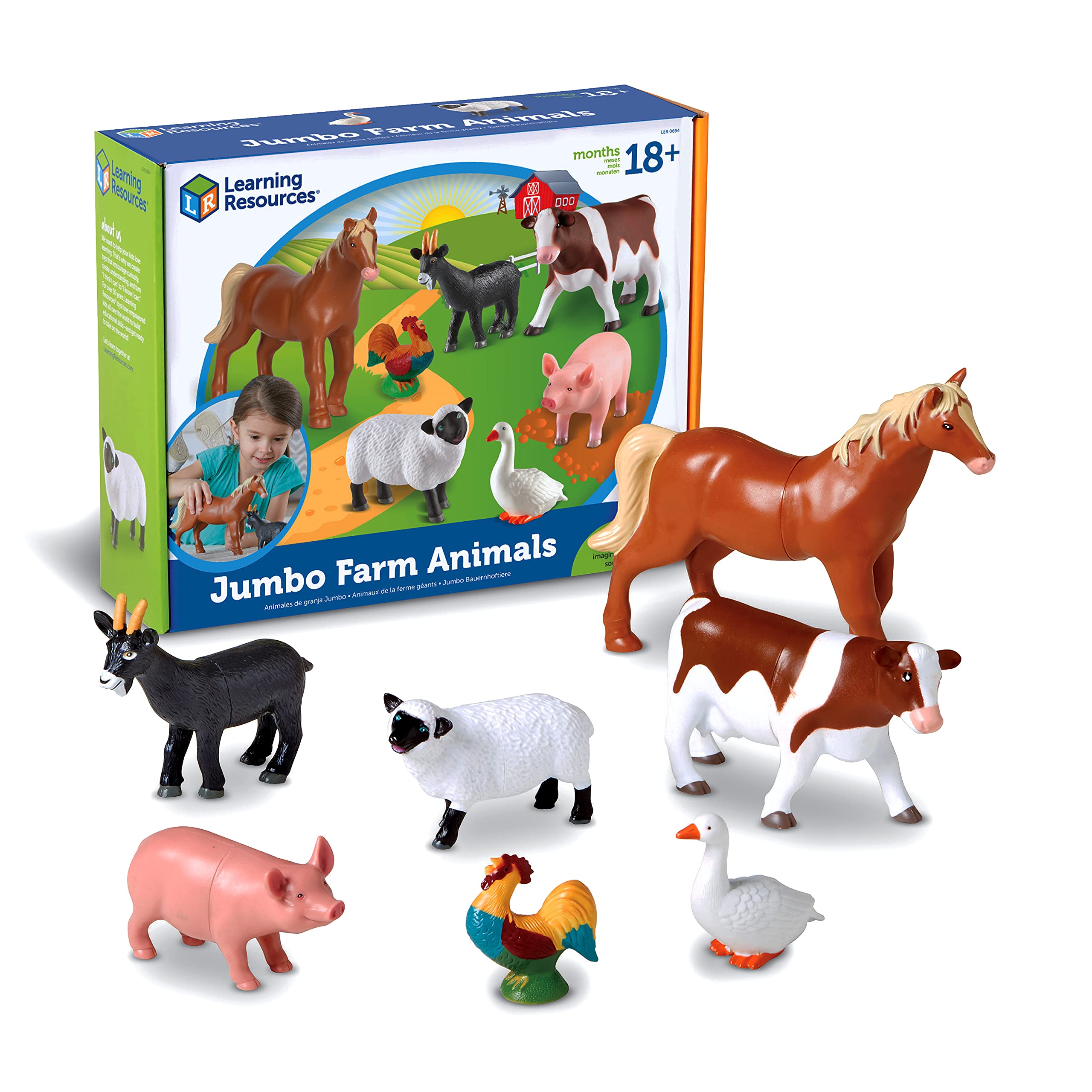 Foto 2 pulgar | Set De Juguetes Learning Resources Jumbo Farm Animals  - Venta Internacional