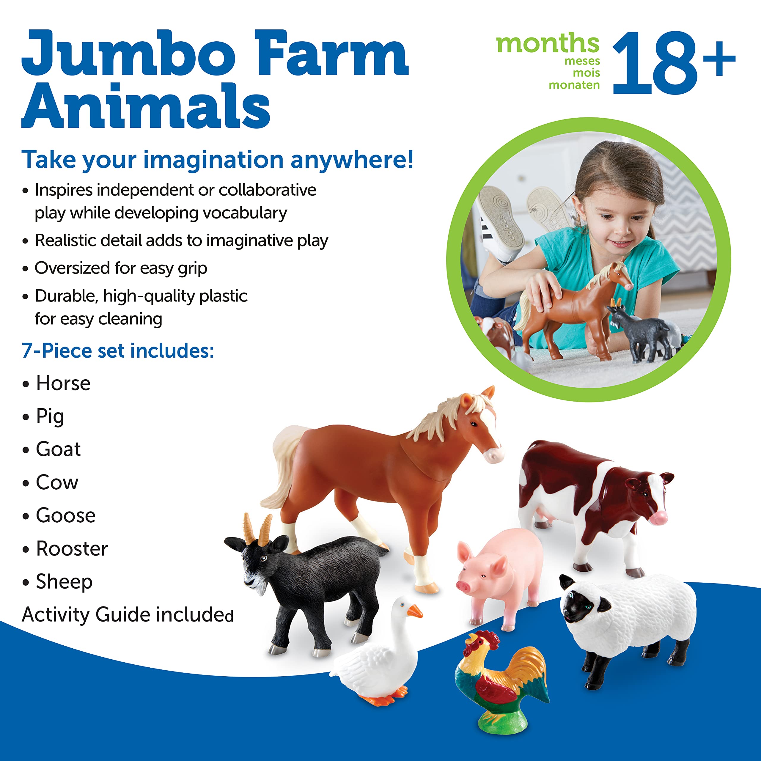 Foto 7 pulgar | Set De Juguetes Learning Resources Jumbo Farm Animals  - Venta Internacional