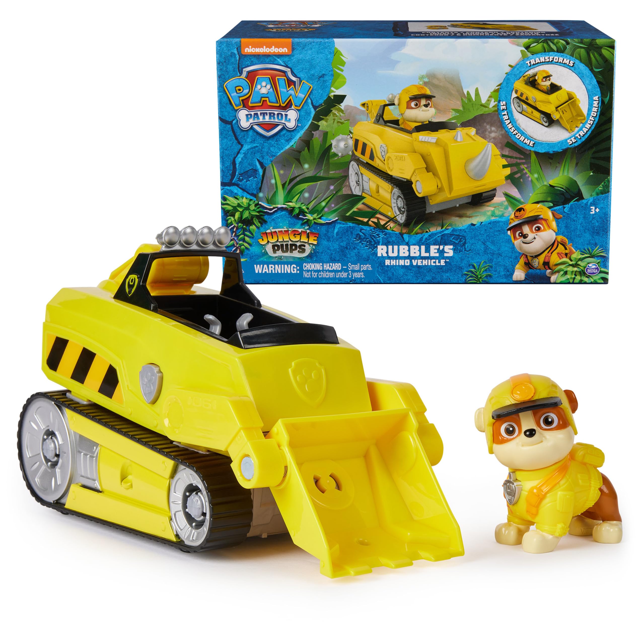 Foto 2 pulgar | Camión de Juguete Paw Patrol Jungle Pups Rubble Rhino con Figura - Venta Internacional