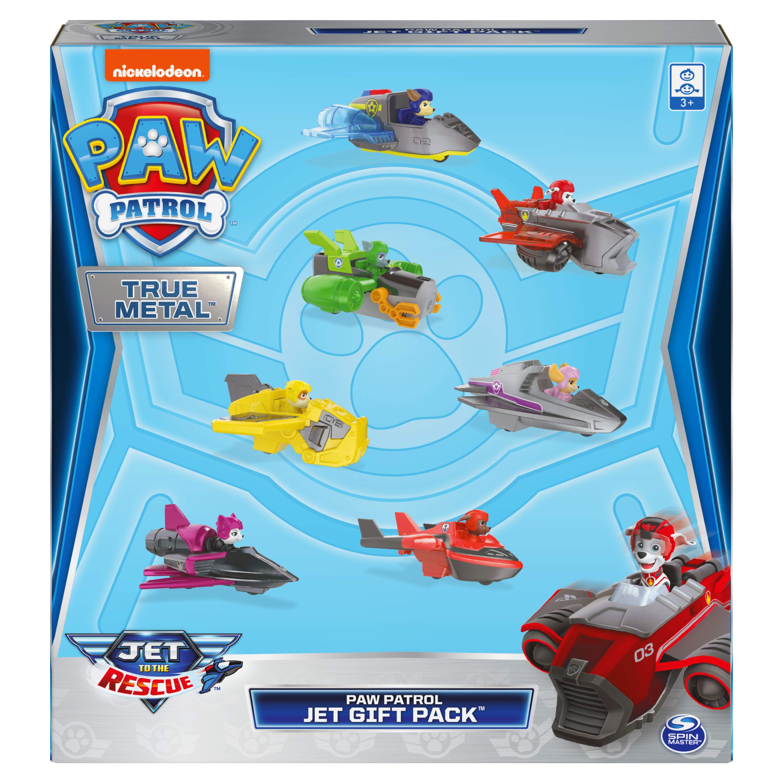 Set de Juego Paw Patrol True Metal Jet To The Rescue con 7 Vehículos - Venta Internacional
