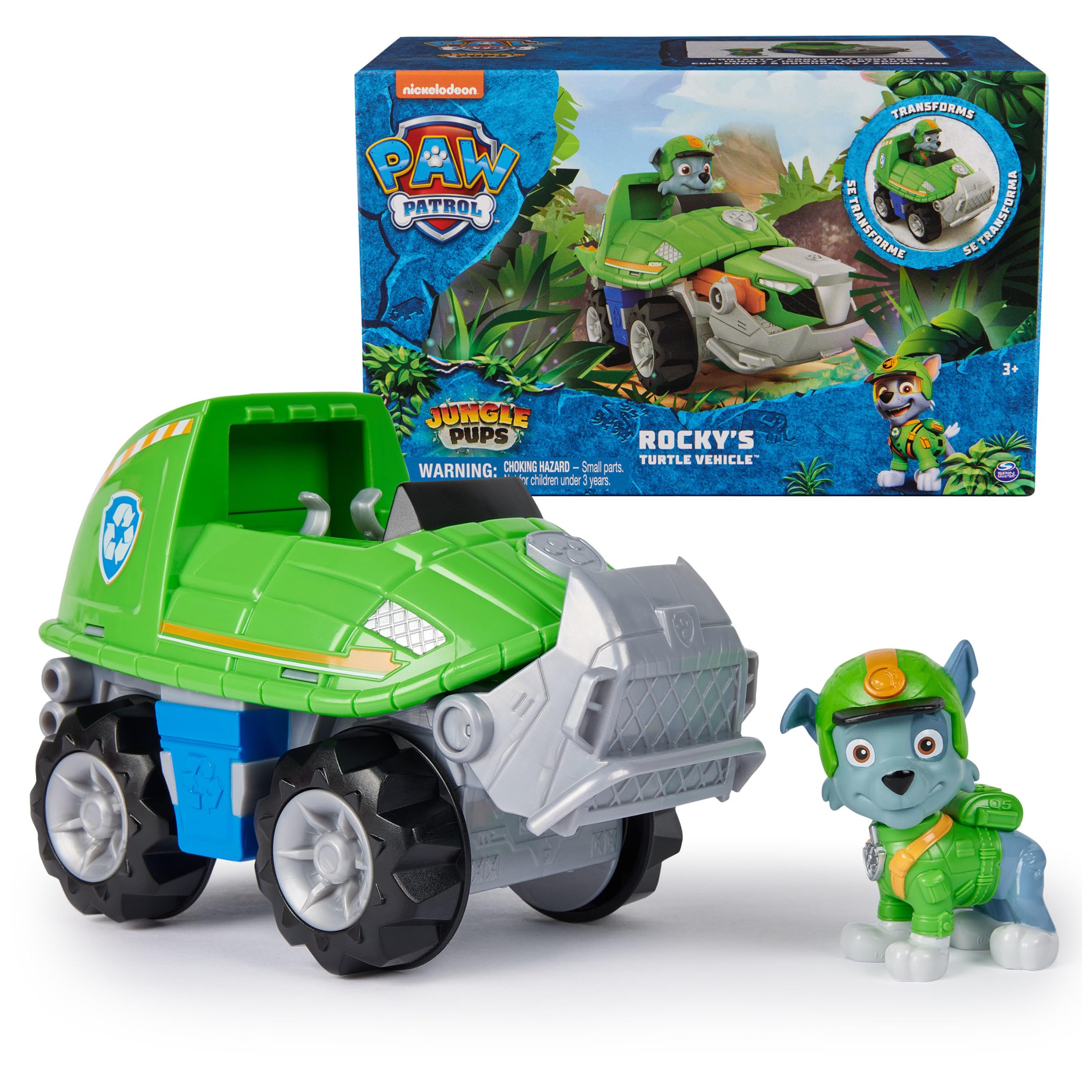 Foto 2 pulgar | Camión de Juguete Paw Patrol Jungle Pups Rocky con Figura de Acción - Venta Internacional