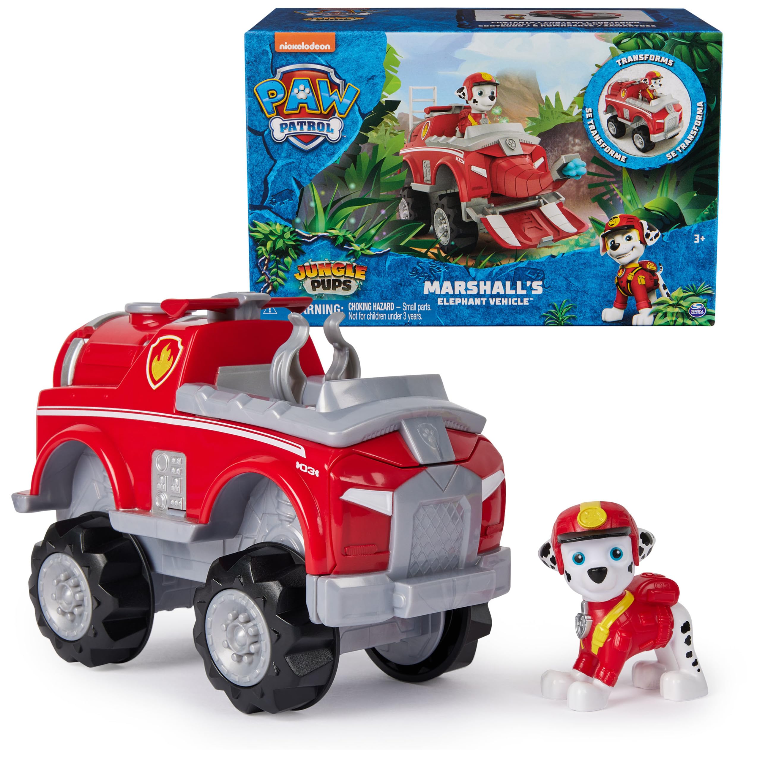 Foto 2 pulgar | Vehículo de Juguete Paw Patrol Jungle Pups Marshall con Figuras - Venta Internacional