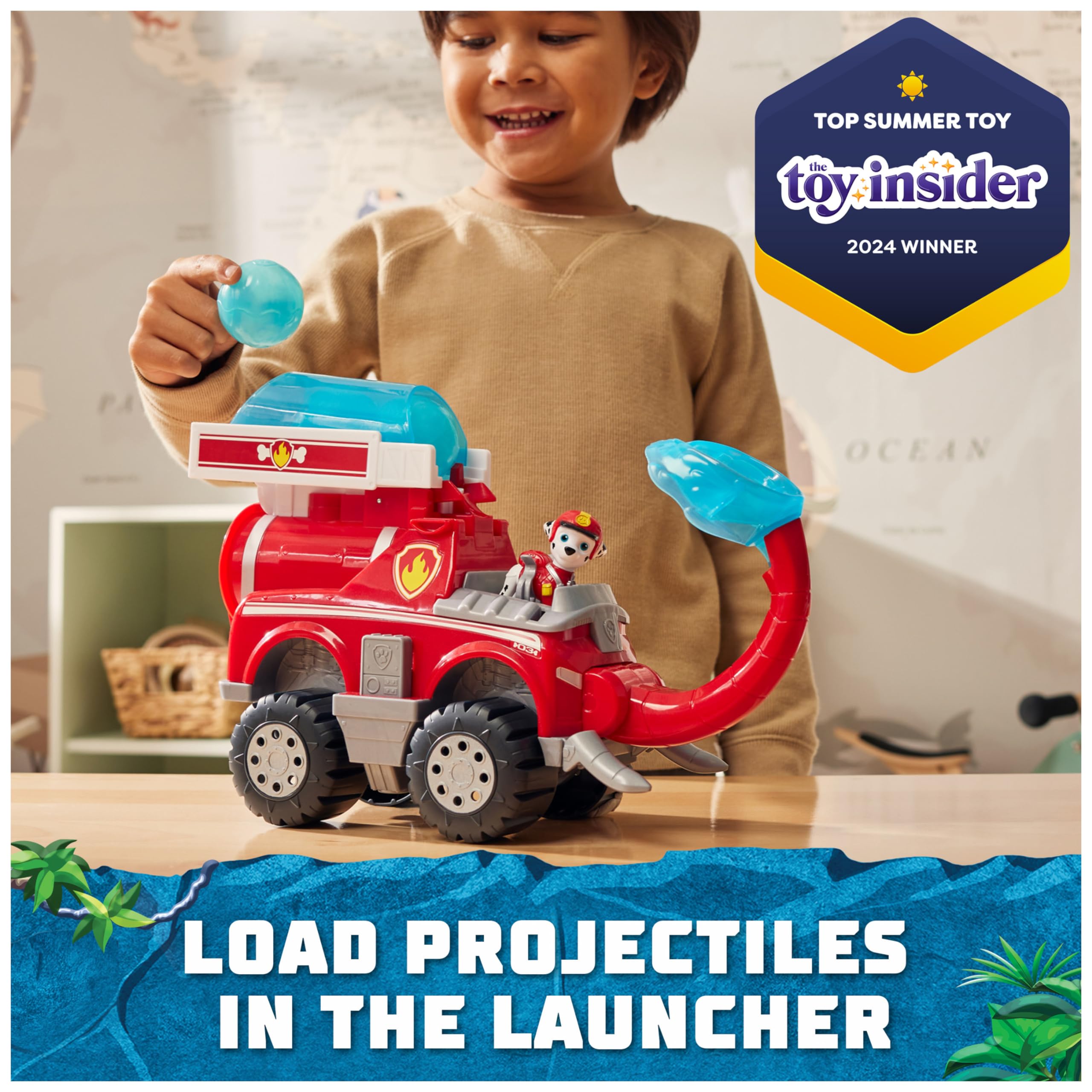 Foto 2 | Camión de Juguete Paw Patrol Jungle Pups Marshall con Proyectil - Venta Internacional