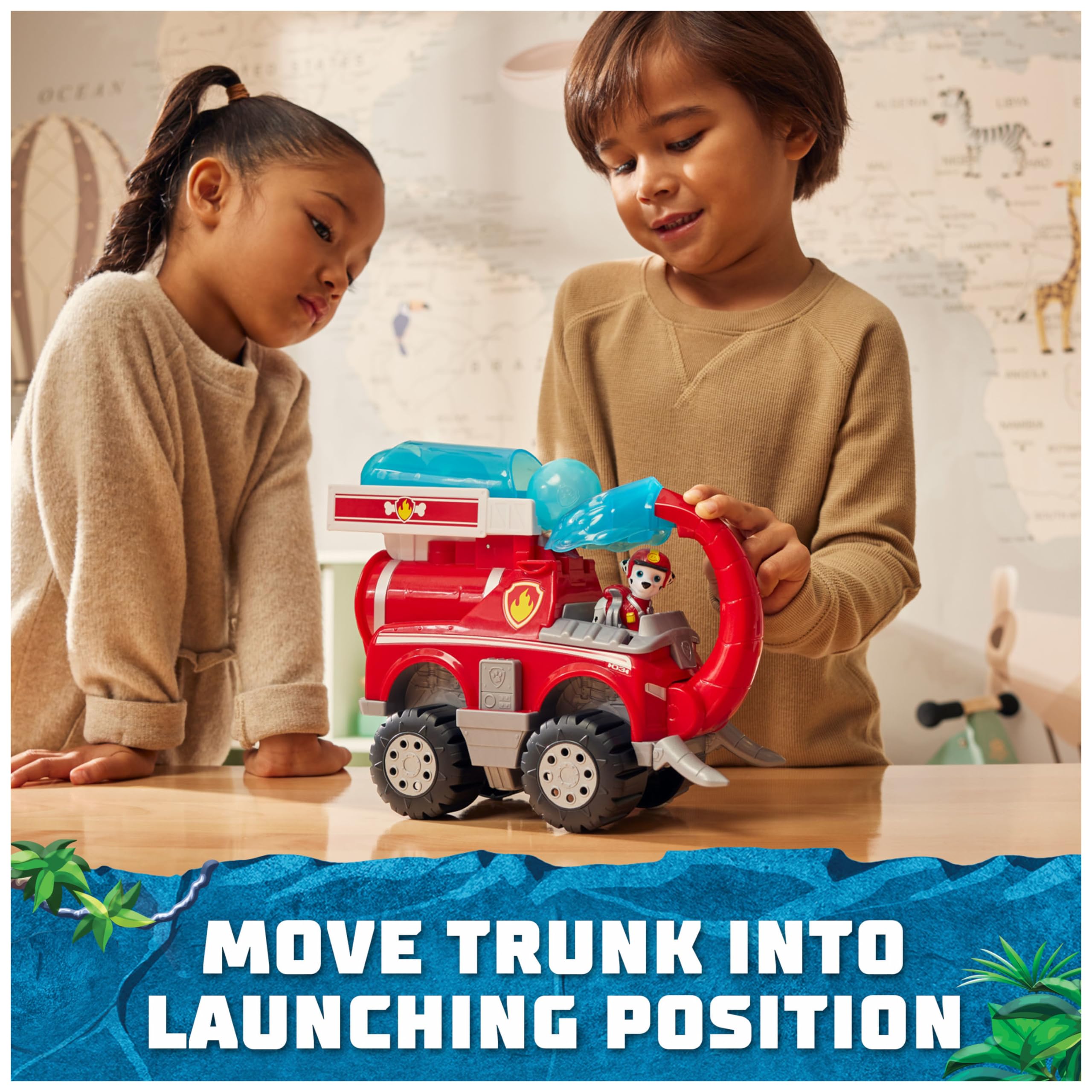 Foto 3 | Camión de Juguete Paw Patrol Jungle Pups Marshall con Proyectil - Venta Internacional