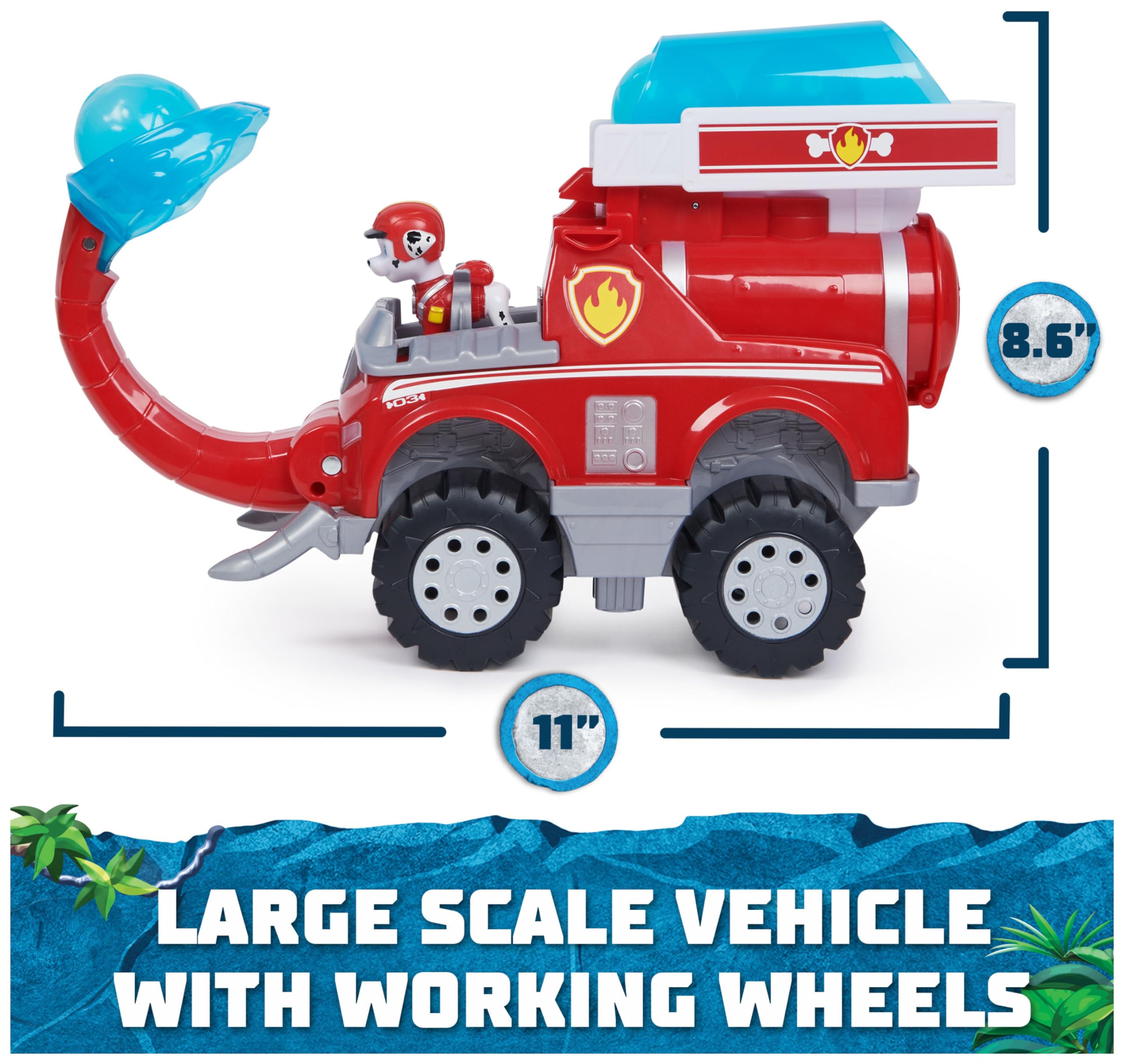 Foto 6 | Camión de Juguete Paw Patrol Jungle Pups Marshall con Proyectil - Venta Internacional