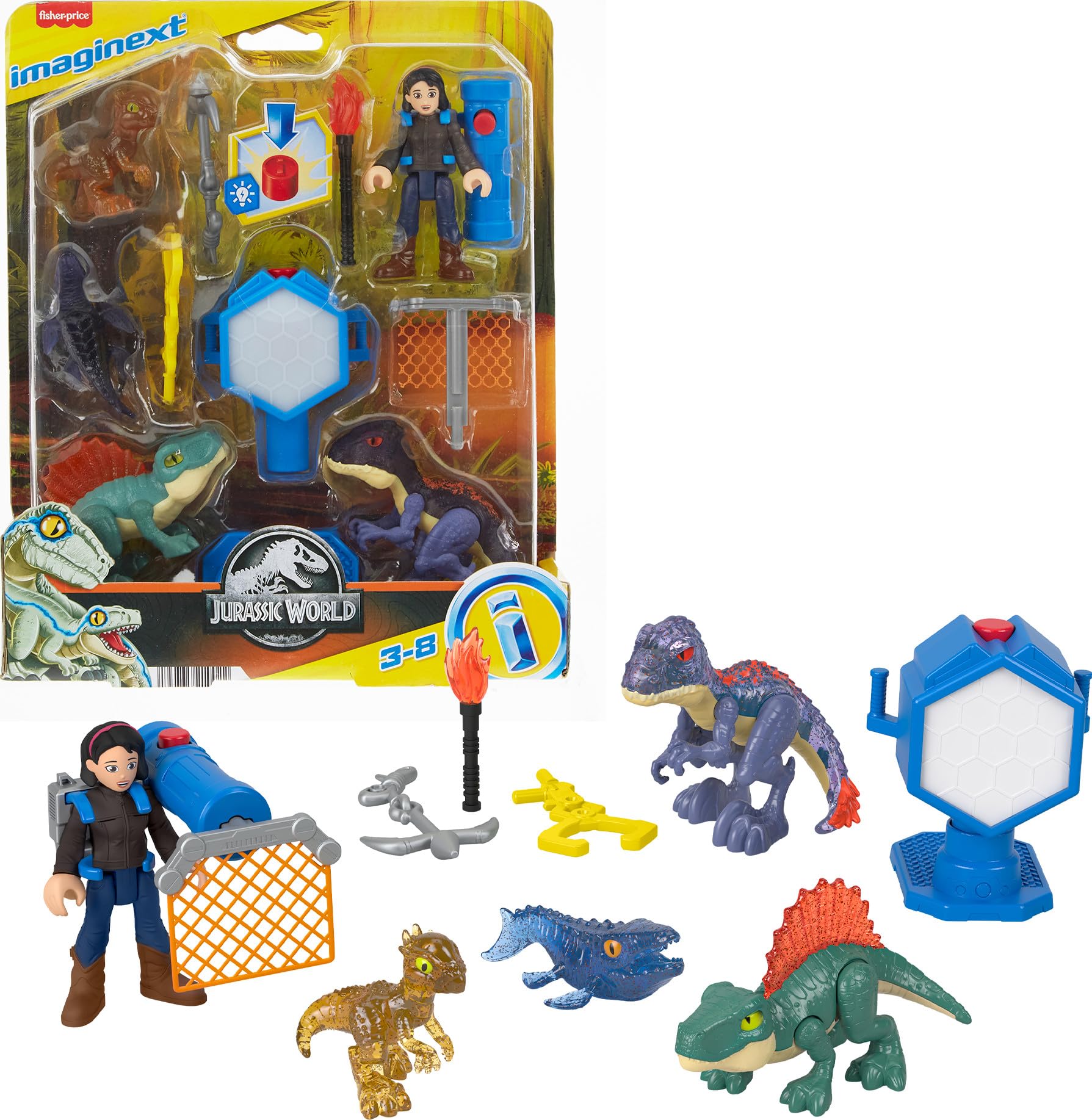 Foto 6 | Juego de Dinosaurios Fisher-price Imaginext Jurassic World 10 Pizas - Venta Internacional