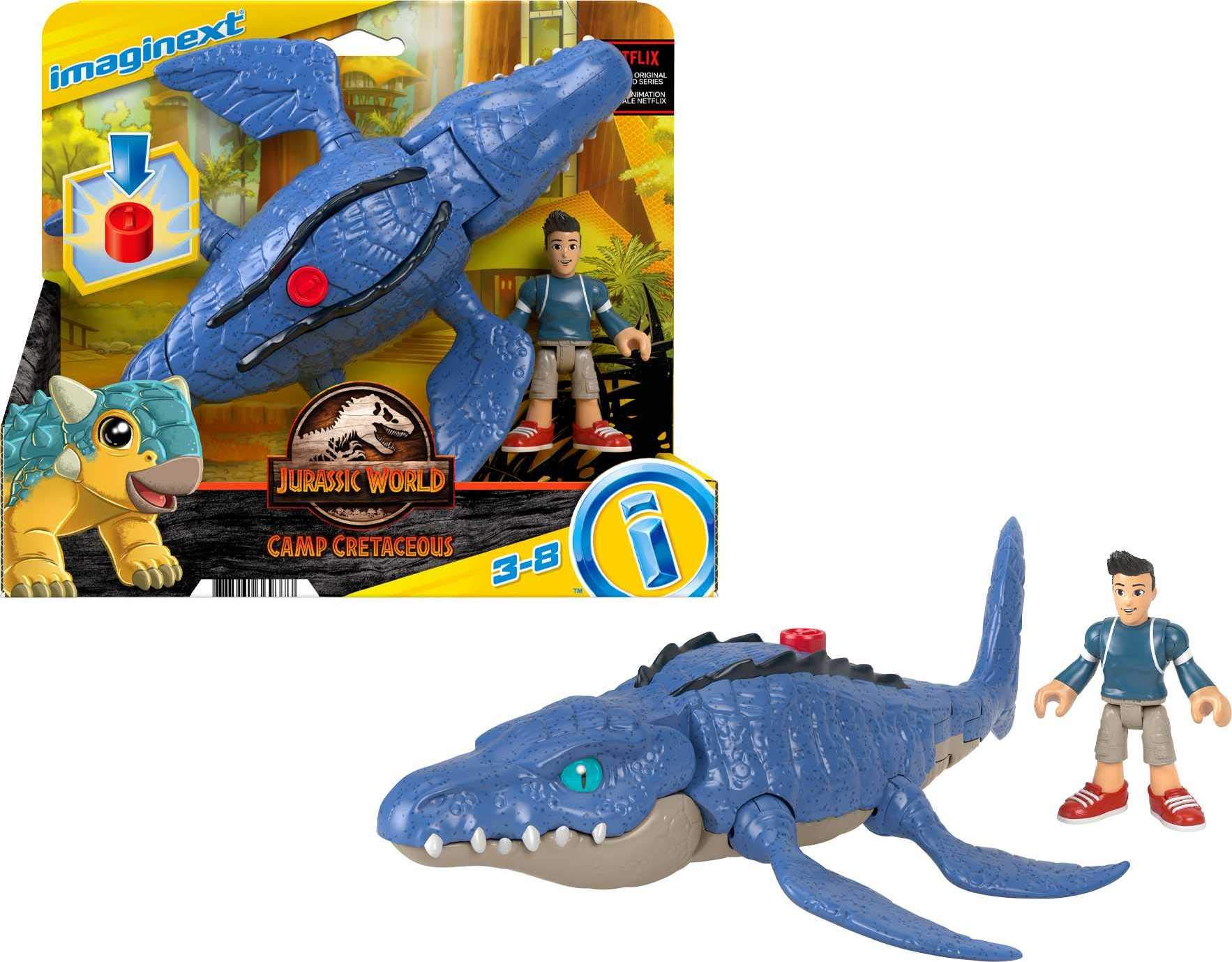 Foto 2 pulgar | Juego de Figuras Mosasaurus Imaginext Jurassic World con Kenji para Niños - Venta Internacional