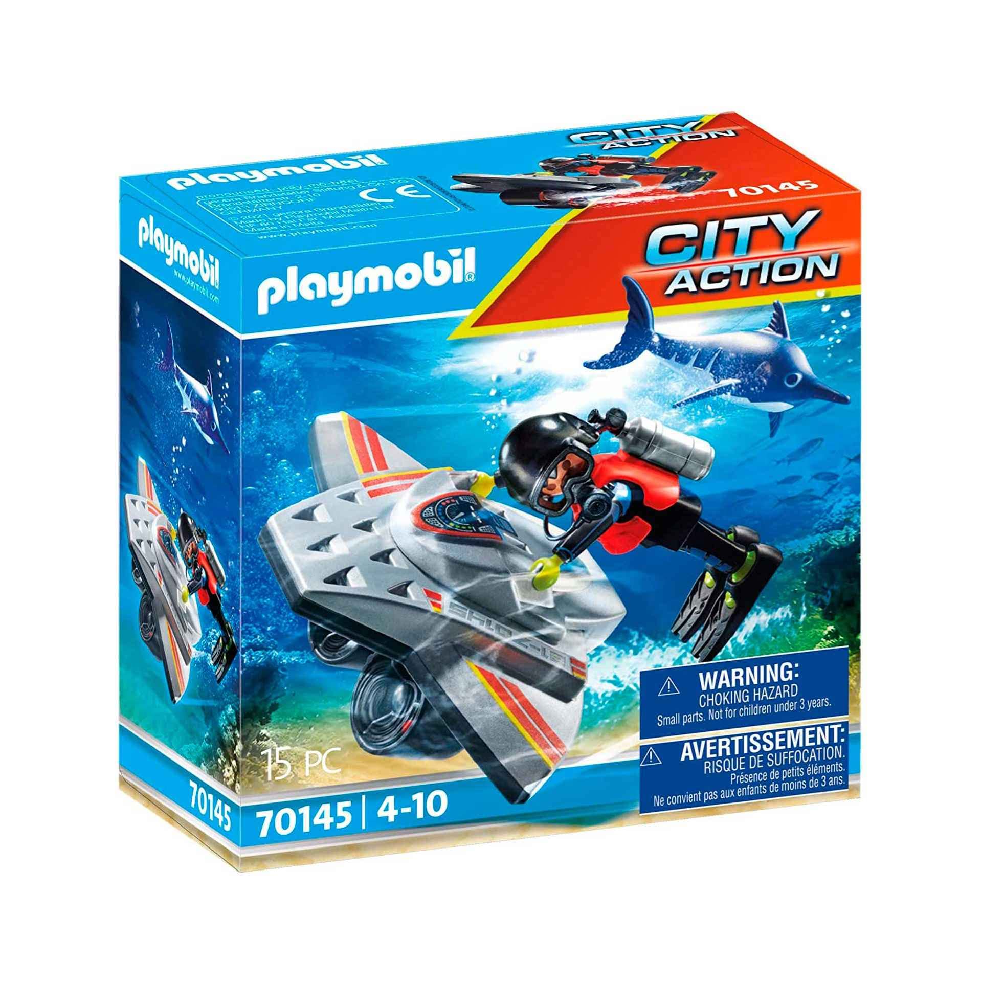 Set de Juego Casco de Buceo Playmobil Scooter con Tanque de Oxígeno - Venta Internacional
