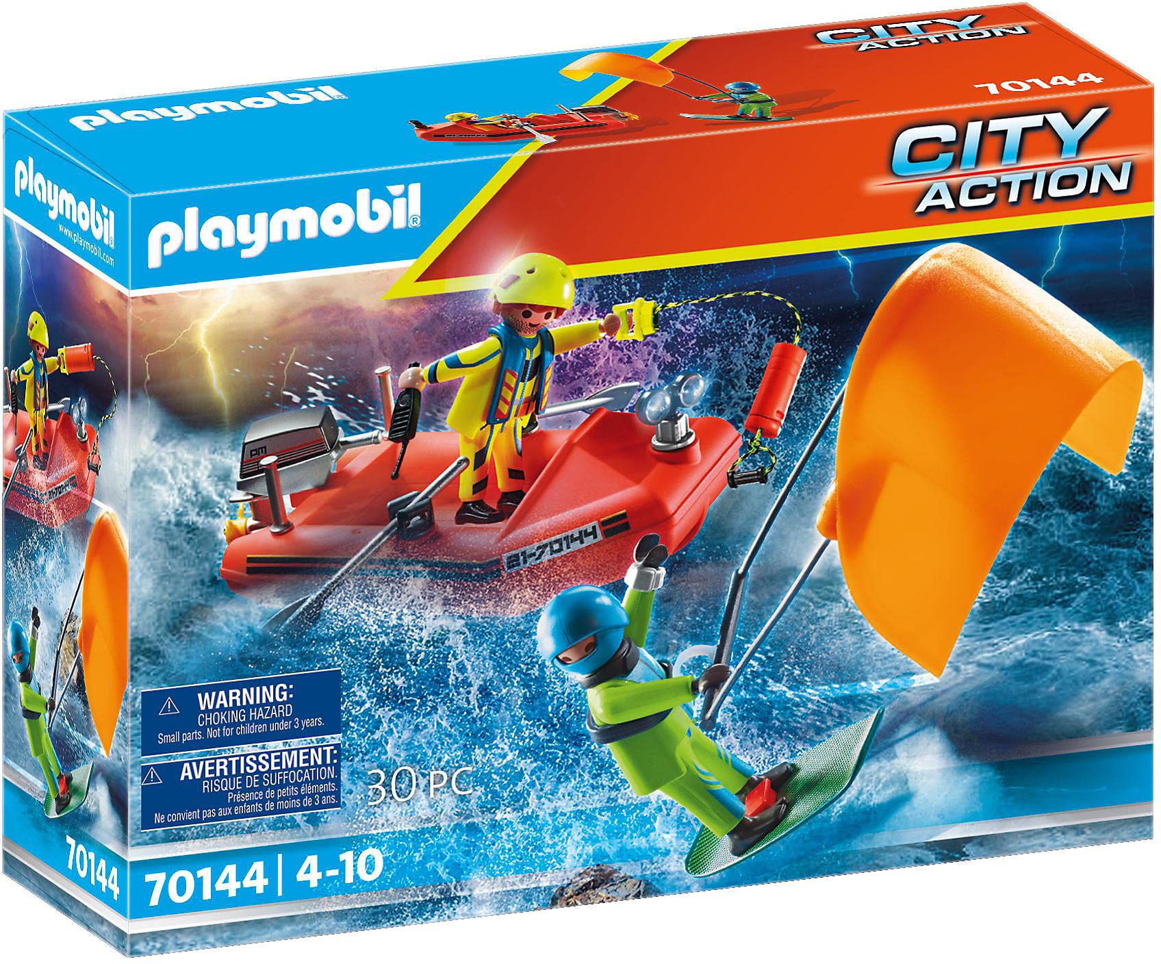 Set de Juego Playmobil Kitesurfer Rescue con Lancha Rápida y Boya de Seguridad - Venta Internacional