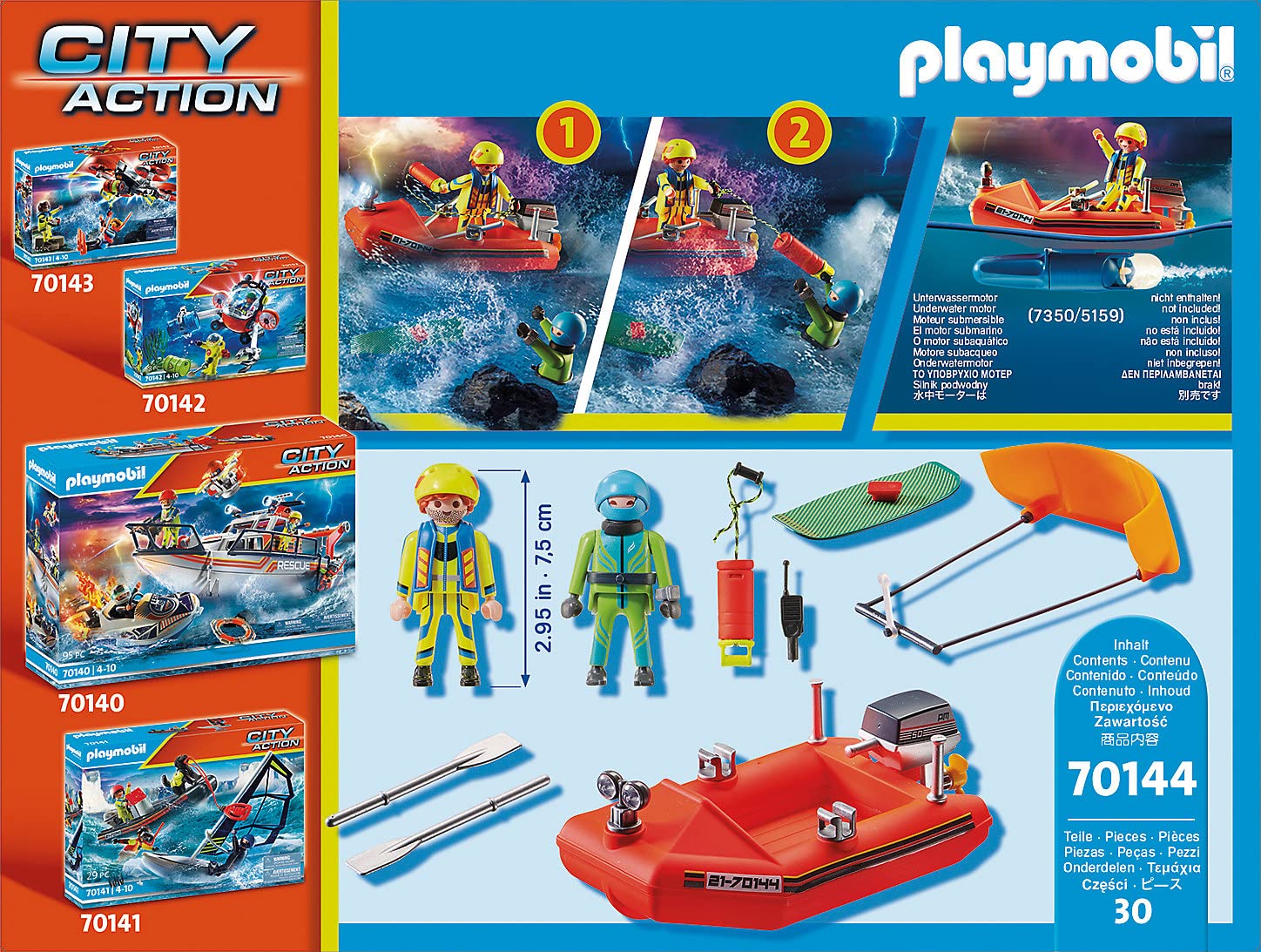 Foto 4 pulgar | Set de Juego Playmobil Kitesurfer Rescue con Lancha Rápida y Boya de Seguridad - Venta Internacional