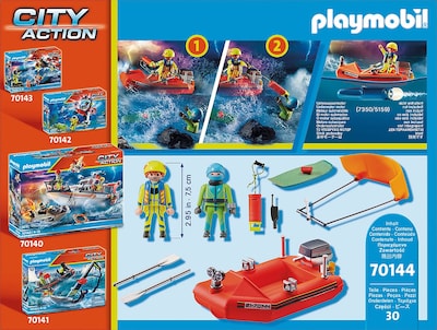 Foto 3 | Set de Juego Playmobil Kitesurfer Rescue con Lancha Rápida y Boya de Seguridad - Venta Internacional