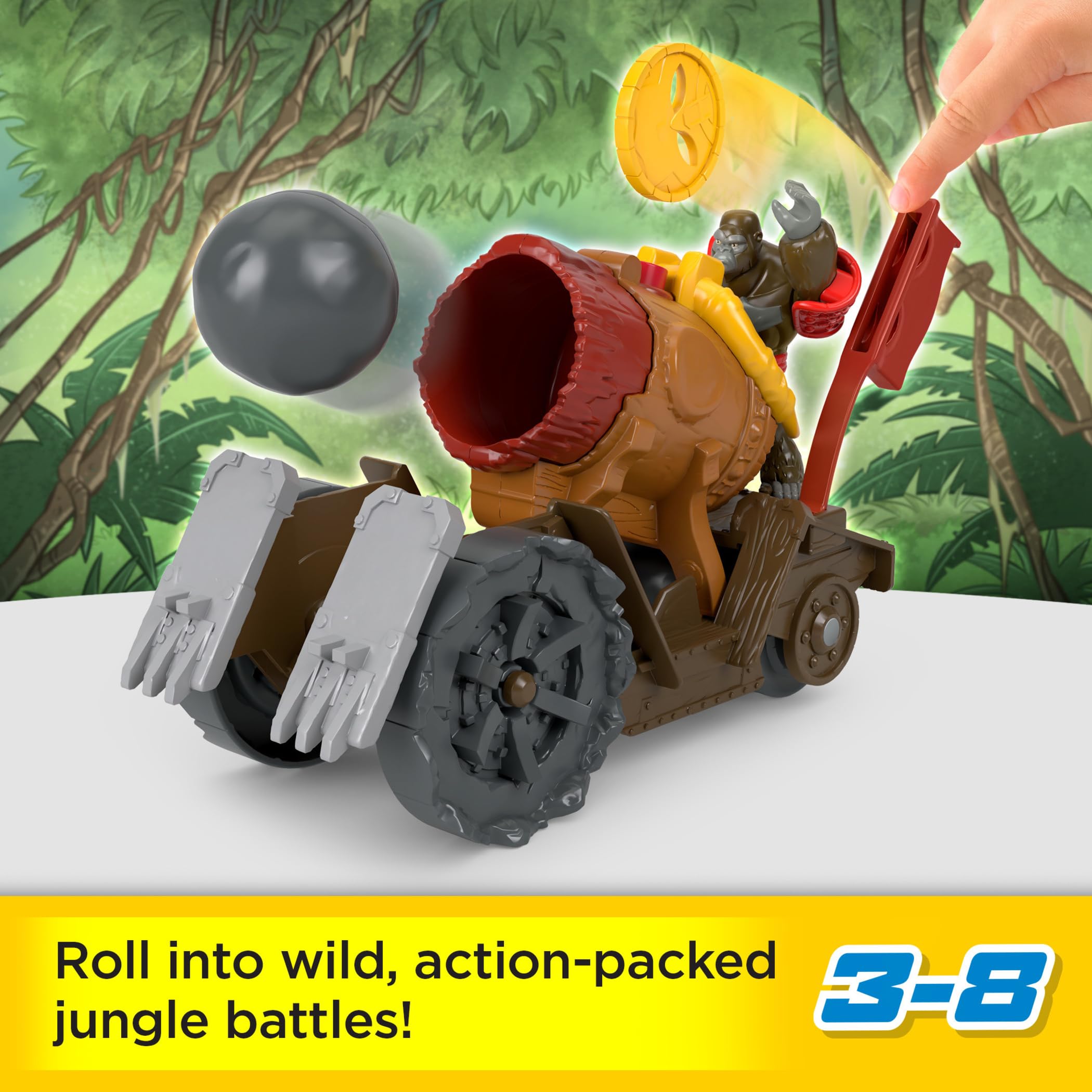 Foto 2 | Juego De Lanzador De Cañones Imaginext Gorilla De Toy Fisher-price, 4 Piezas - Venta Internacional.