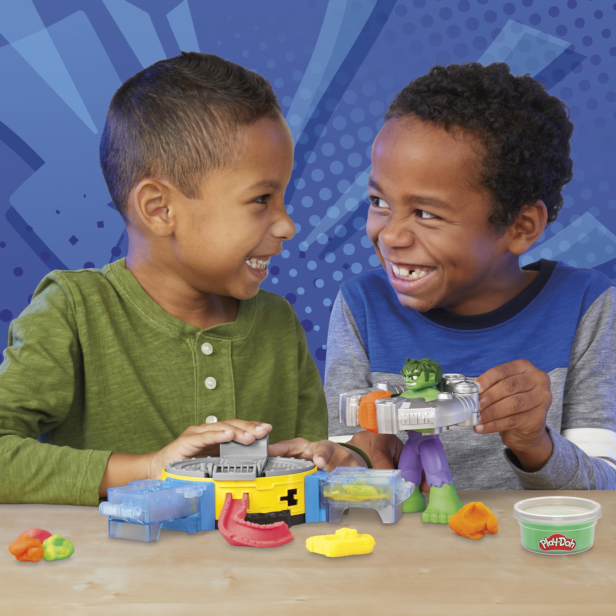 Foto 3 pulgar | Playset Play-doh Marvel Hulk Smash & Squish Con Figura Doblada - Venta Internacional.
