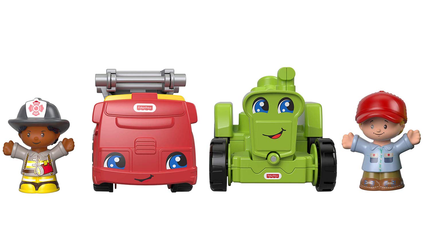 Foto 1 | Paquete De Juguetes Fisher-price Little People Para Camiones De Bomberos Y Tractor - Venta Internacional.