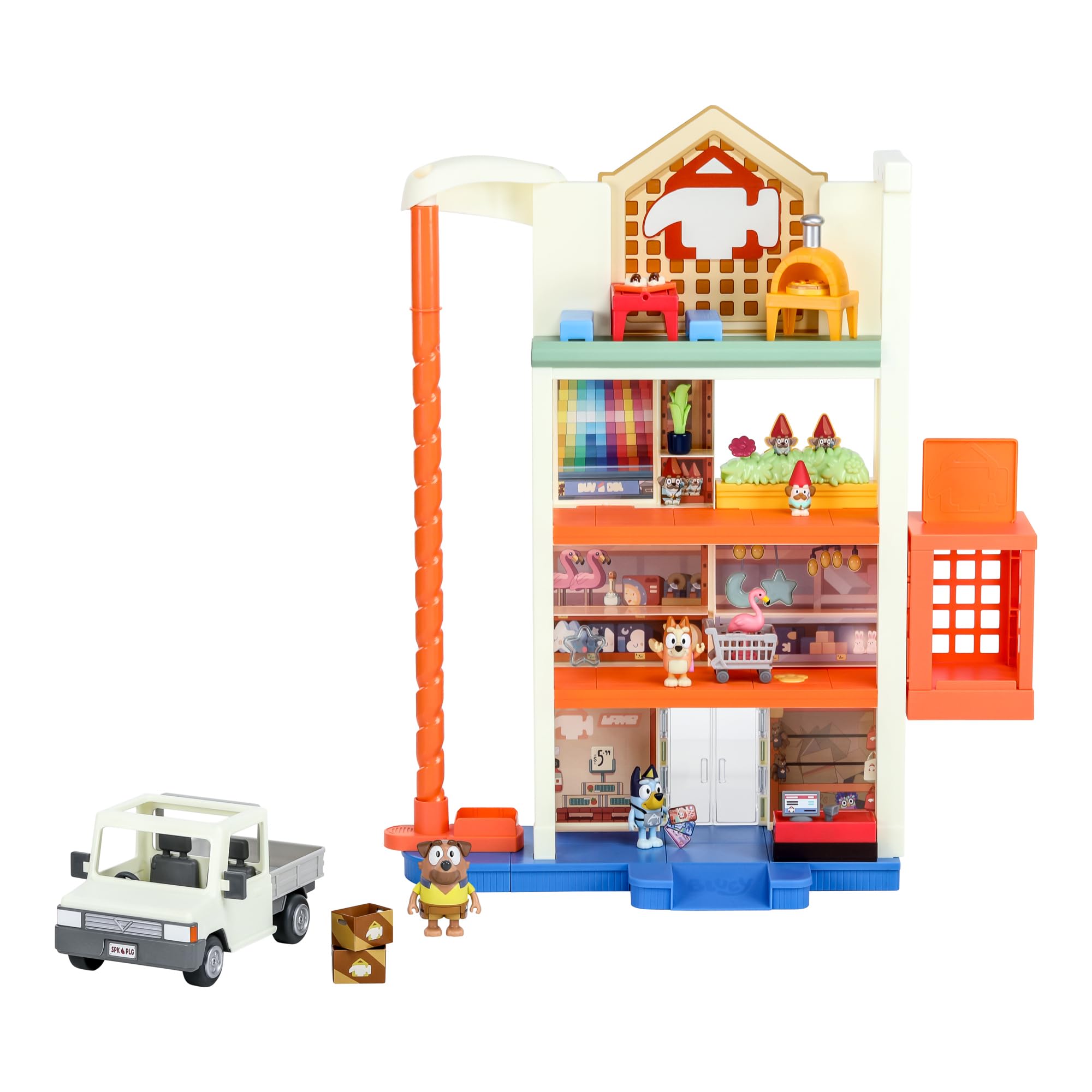 Foto 7 | Mega Set Bluey Hammerbarn Para Centro Comercial Playset De 56 Cm Con Acc - Venta Internacional.