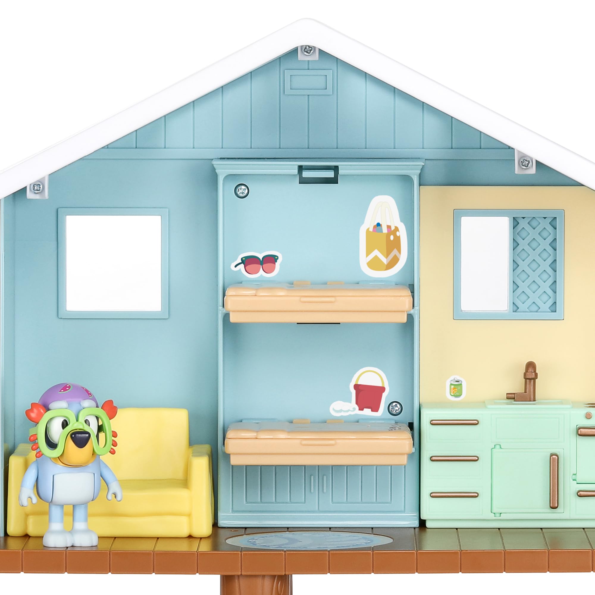 Foto 5 | Playset Bluey Beach Cabin Con Figura Exclusiva Y 10 Piezas - Venta Internacional.