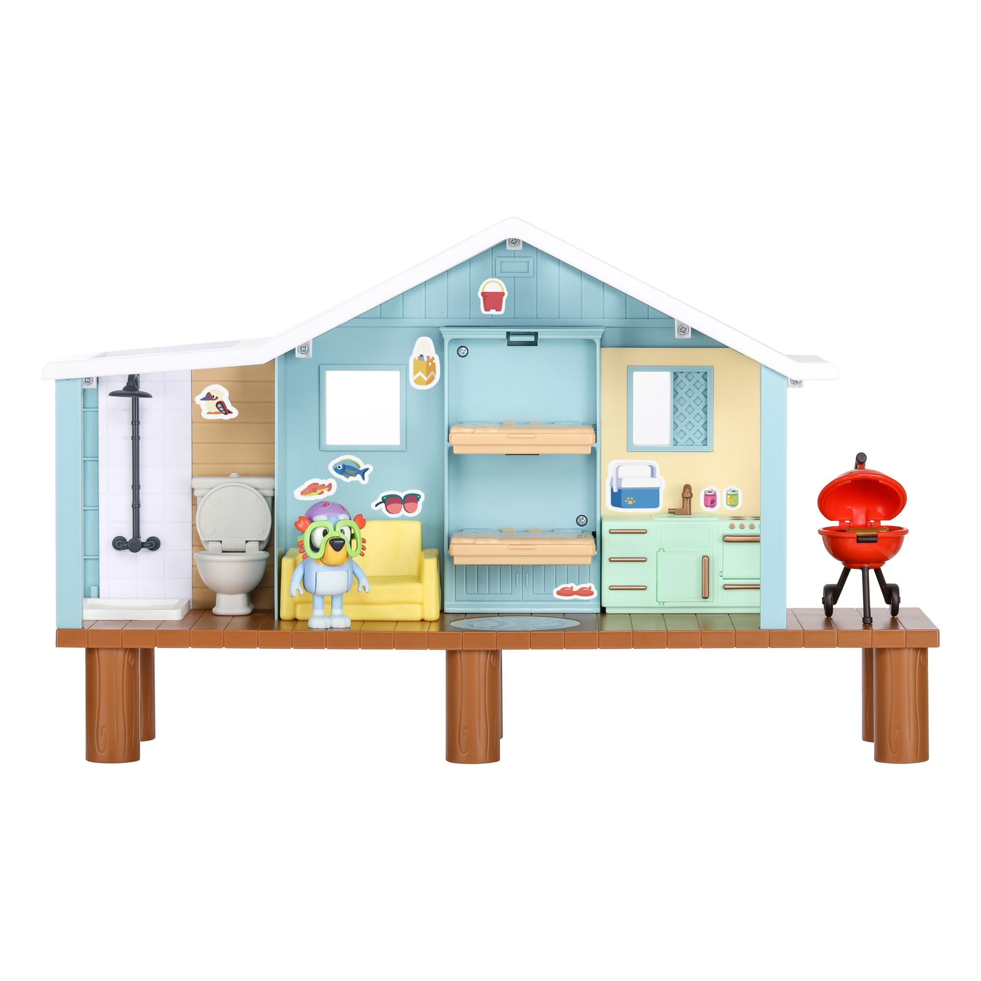 Foto 7 | Playset Bluey Beach Cabin Con Figura Exclusiva Y 10 Piezas - Venta Internacional.