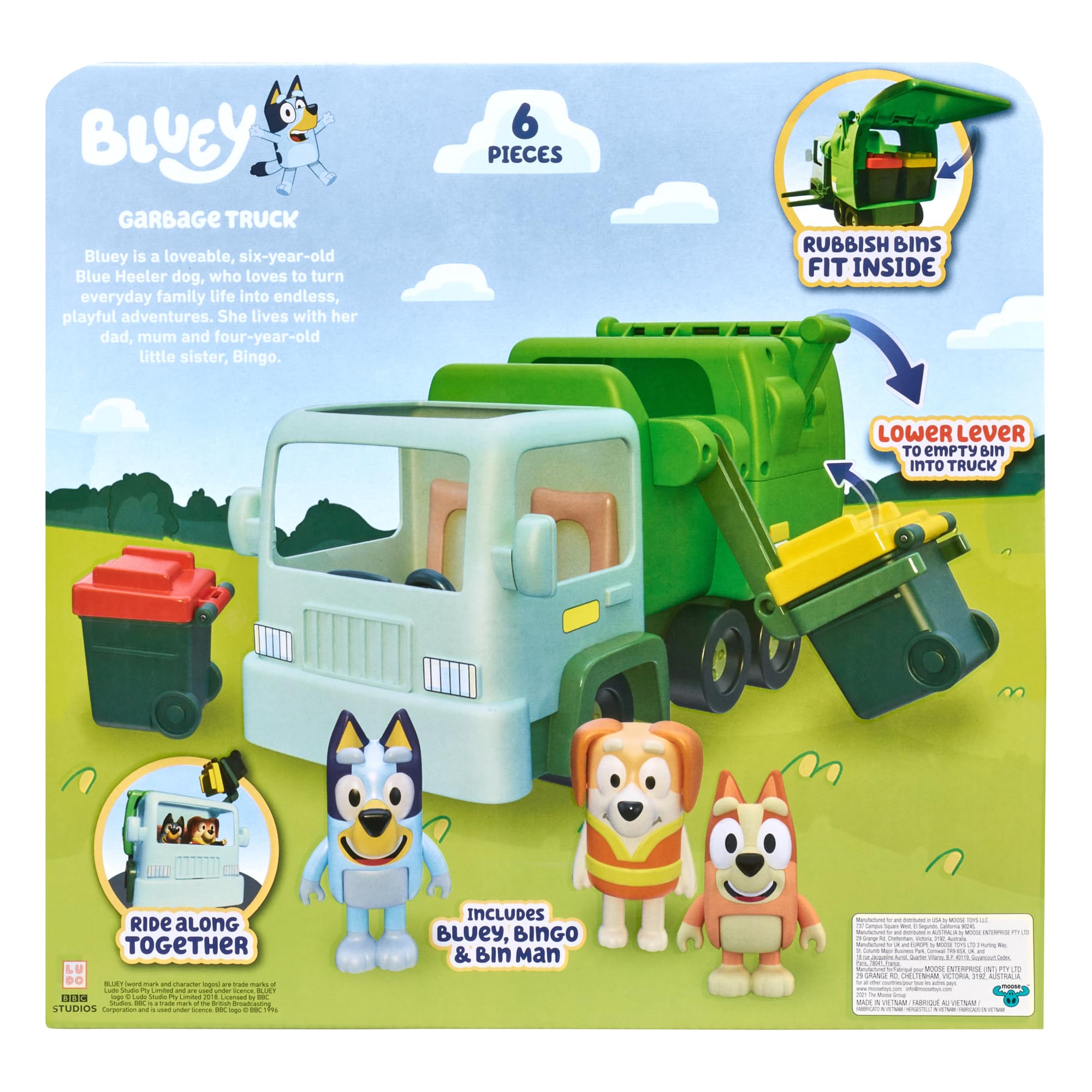 Foto 6 pulgar | Garbage Truck Bluey Con 2,5 Figuras De Bingo Y Bin Man Con Set De Juego - Venta Internacional.