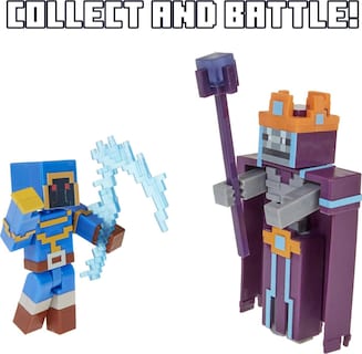 Foto 2 | Pack De 2 Figuras De Batalla De Minecraft Dungeons Arch Illager Y Golem - Venta Internacional.