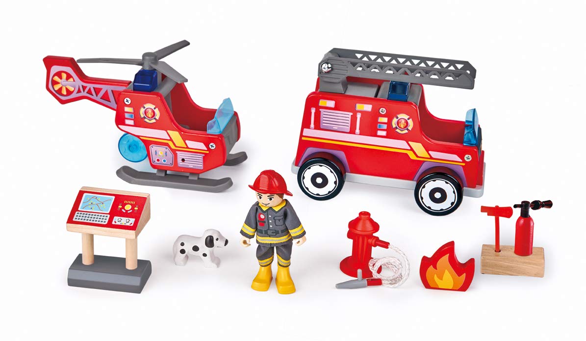 Foto 3 | Juguete De Madera Con Forma De Casa De Muñecas Fire Station Playset E3023 - Venta Internacional.