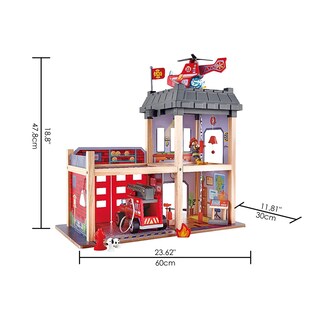 Foto 4 | Juguete De Madera Con Forma De Casa De Muñecas Fire Station Playset E3023 - Venta Internacional.