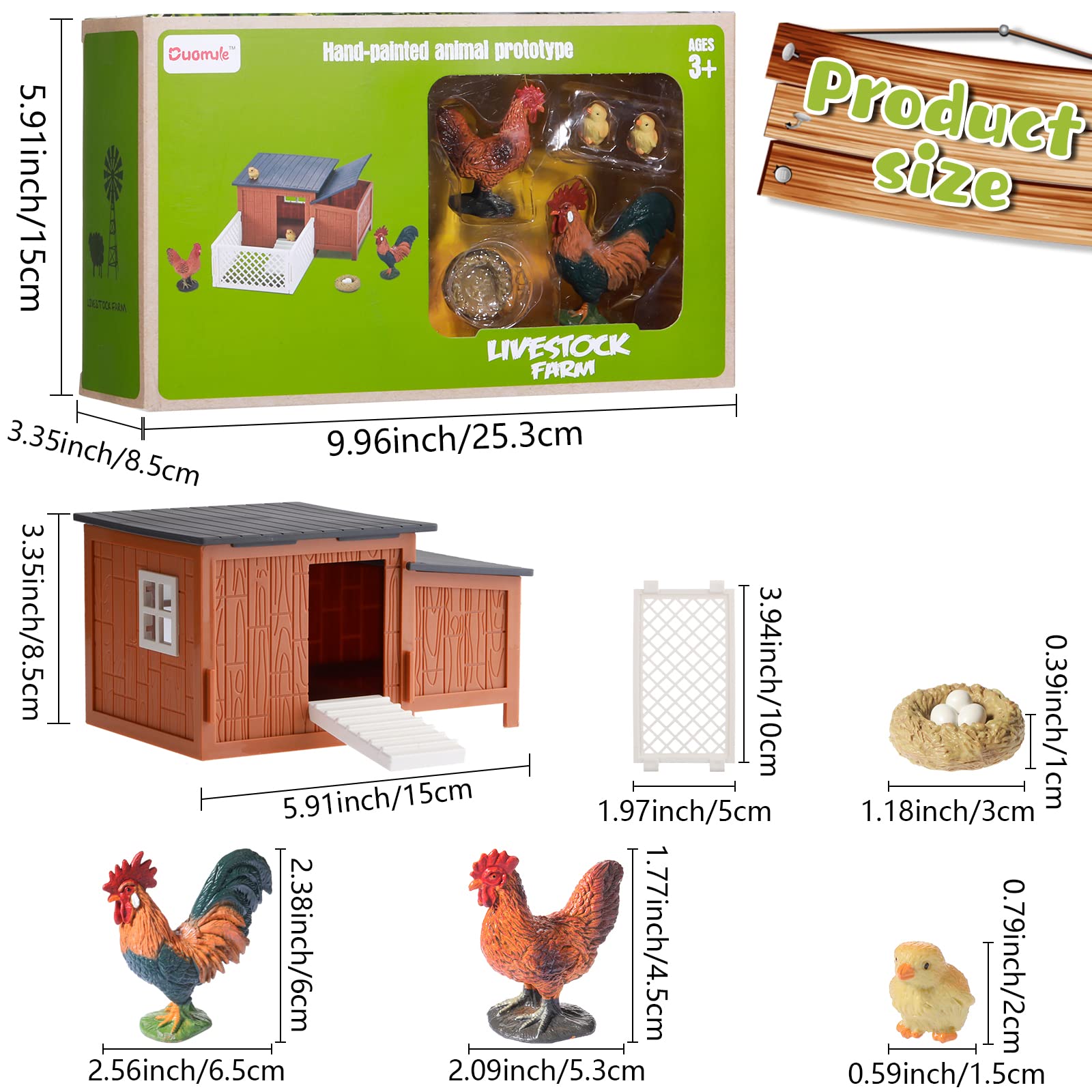 Foto 3 pulgar | Figura De Pollo De Pascua De Toy Skylety Farm Action, 9 Piezas - Venta Internacional.