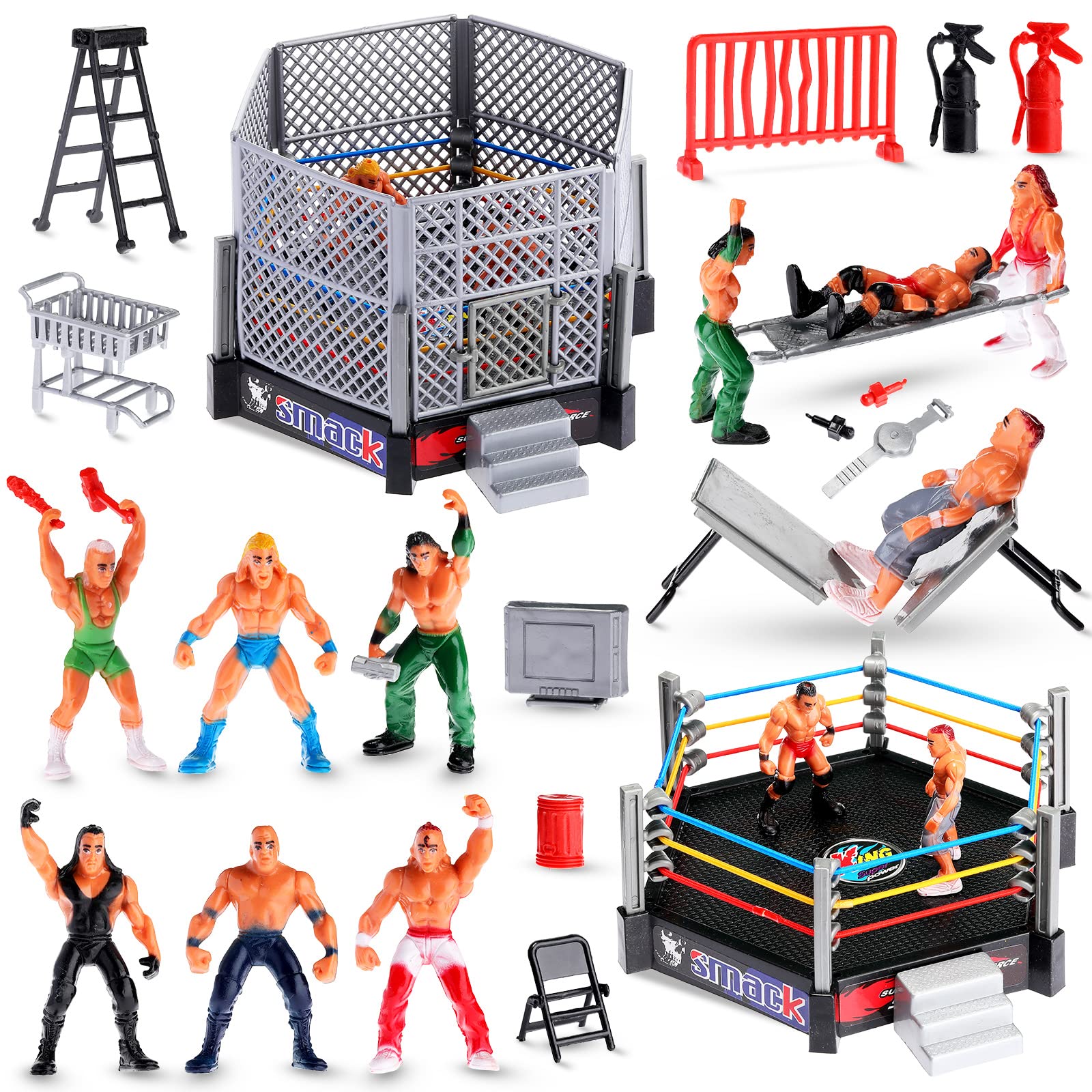 Foto 2 pulgar | Wrestling Toys Skylety Wrestler Warriors Con 12 Minifiguras - Venta Internacional.