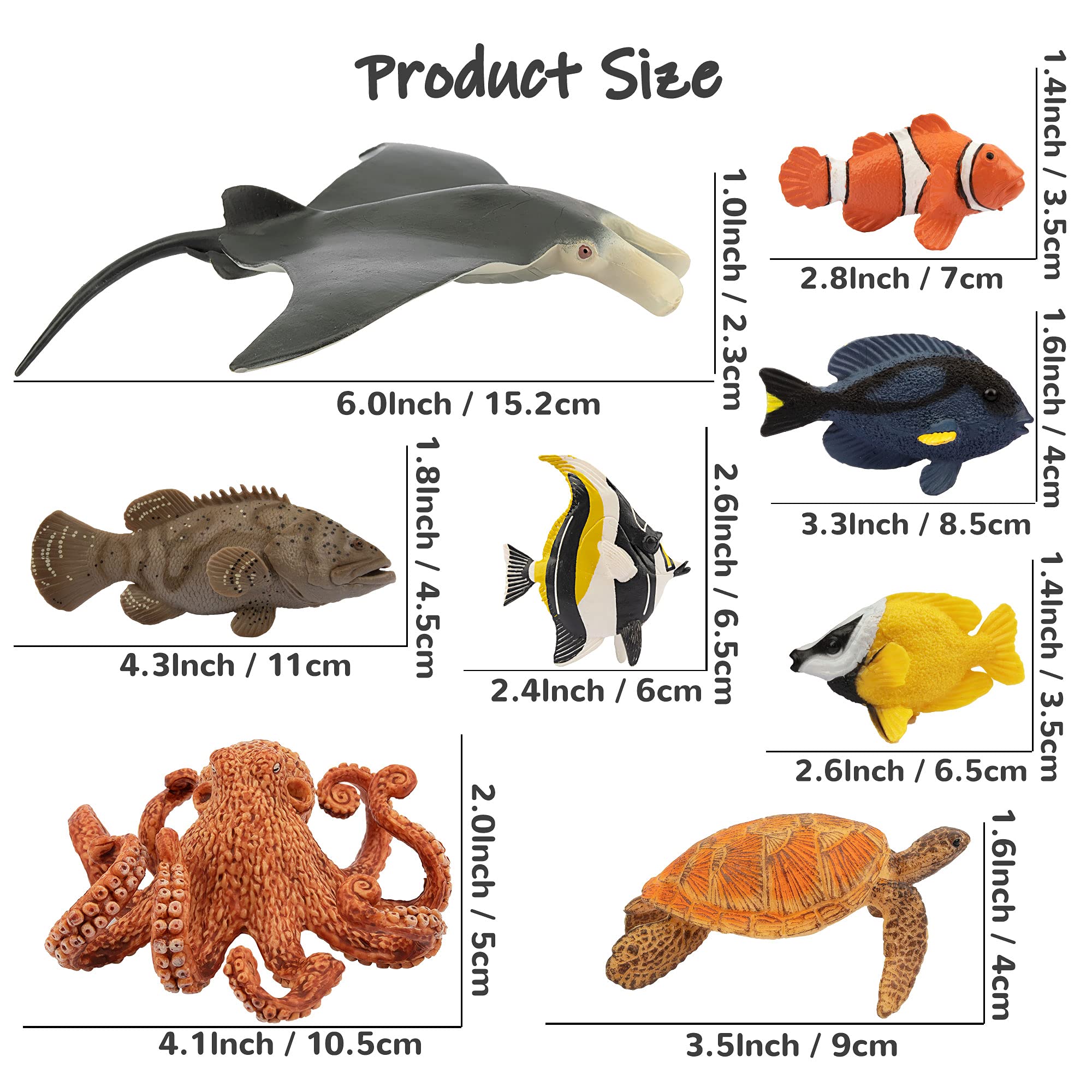 Foto 5 pulgar | Juego De Figuras Toymany Sea Creature De 8 Piezas Con Animales Marinos Para Niños - Venta Internacional.