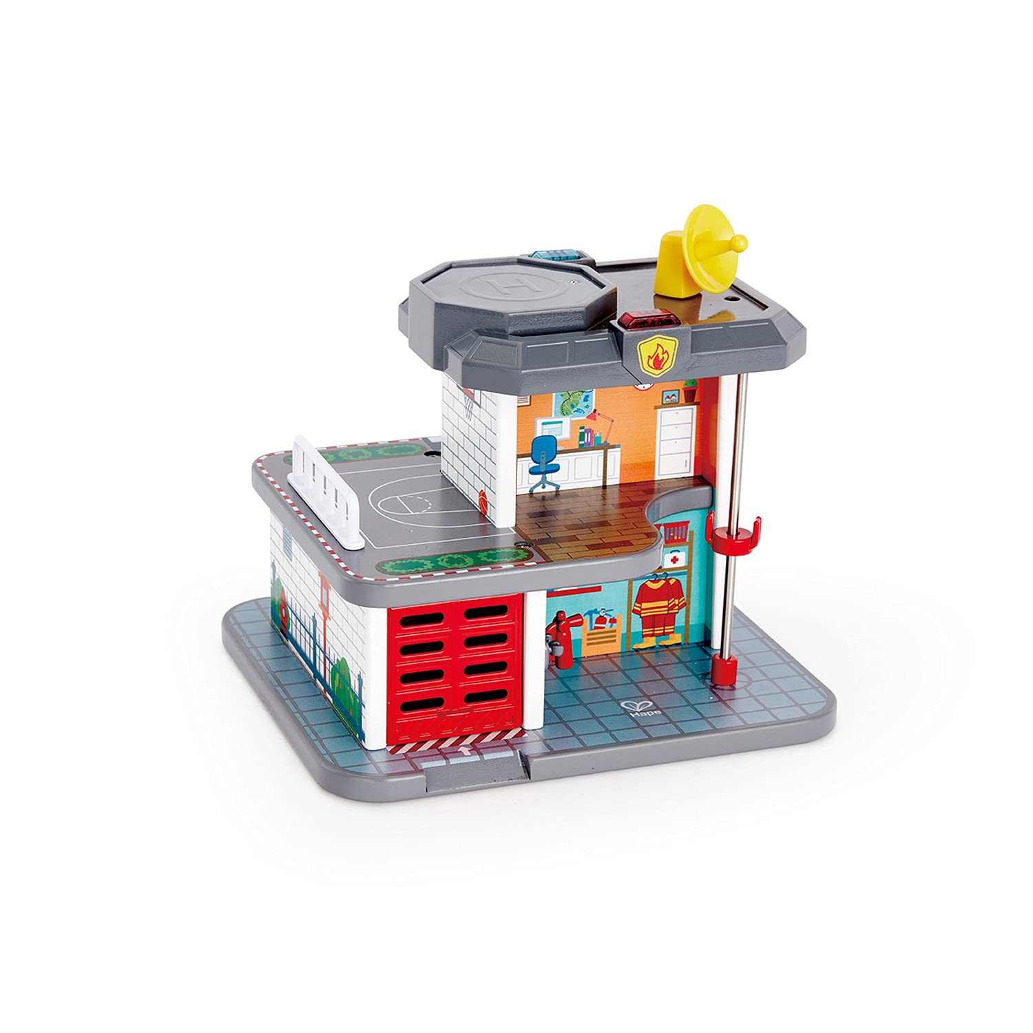 Foto 4 pulgar | Play Set Hape Emergency Services Hq 2 En 1: Policía Y Bomberos - Venta Internacional.