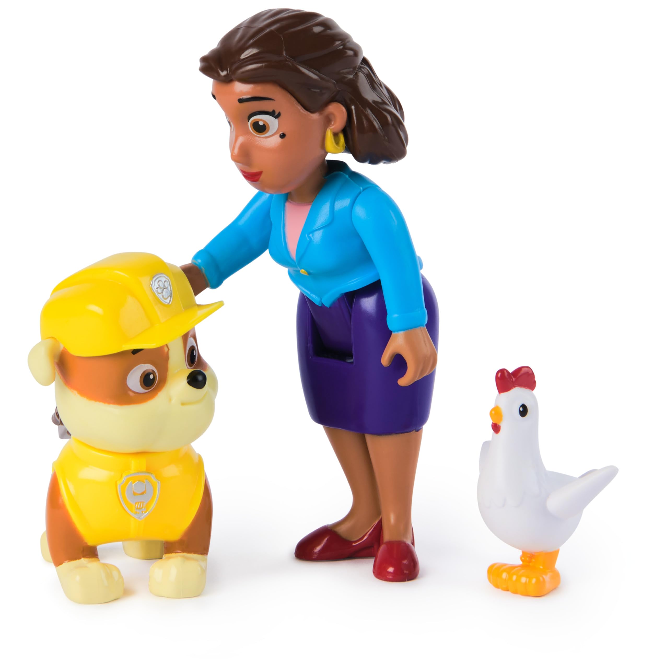 Figuras De Juguete Paw Patrol Rubble, Mayor Goodway Y Chickaletta - Venta Internacional.